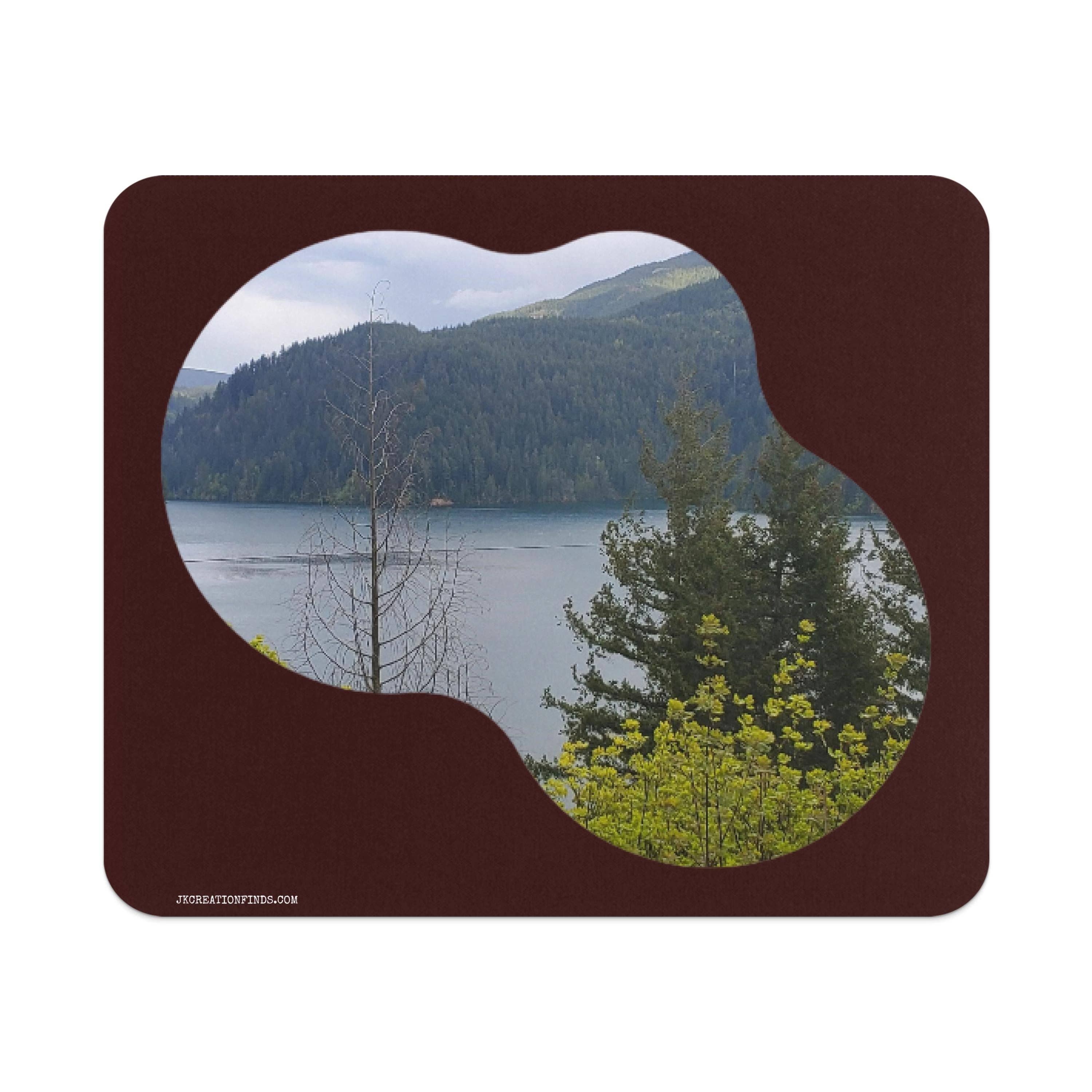 Scenic Mountain Lake View Mouse Pad, Rectangle Nature Desk Accessory, Customizable Office Gift, Personalized Workspace Decor