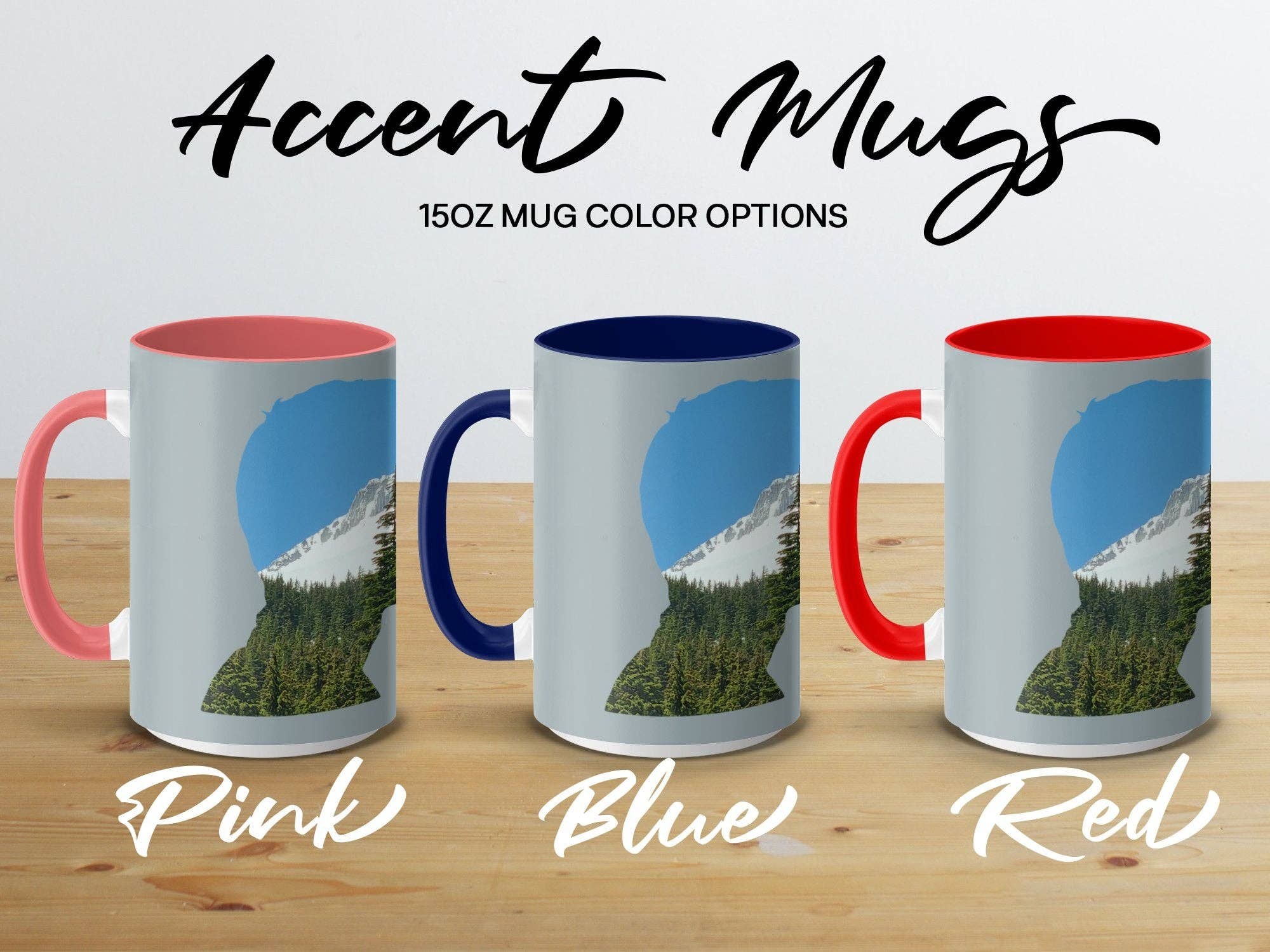 Personalized Mountain Scene Mug, Customizable Silhouette Mug, Nature Lovers Gift, Unique Coffee Mug, Mountain View Cup