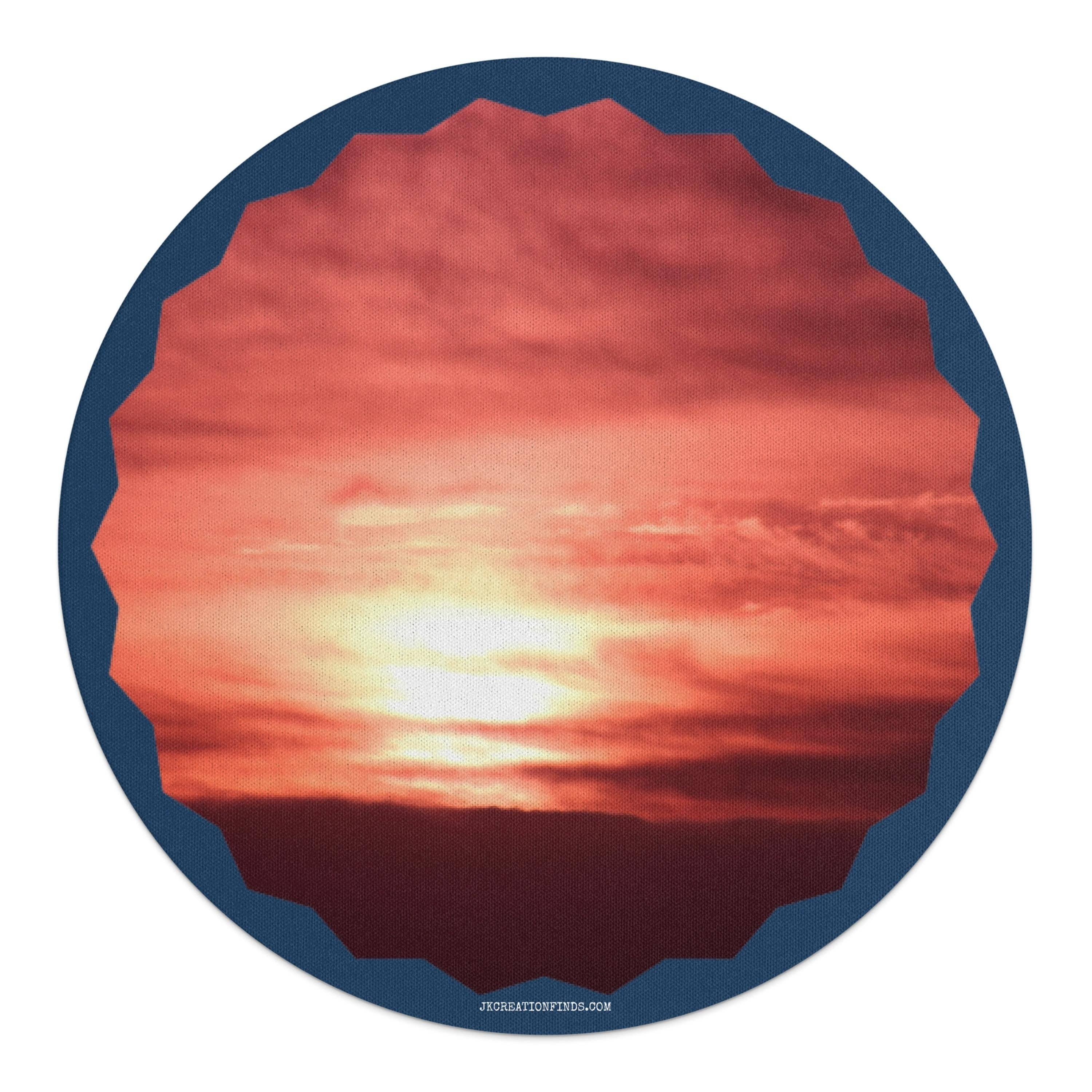 Sunset Round Mouse Pad, Scenic Mouse Pad, Office Decor, Unique Gifts, Desk Accessories, Customizable Mouse Mat, Work From Home Essentials
