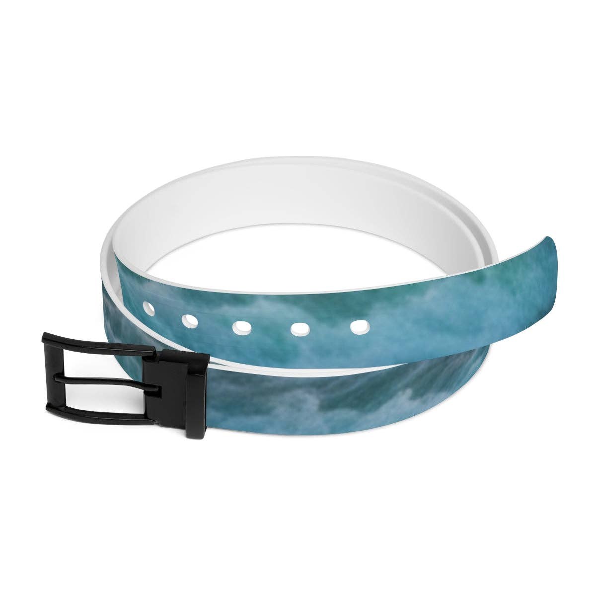 Turquoise Waterfall Belt, Custom Belt, Abstract Water Belt, Personalized Gift Belt, Flowing Water Belt, Teal Blue Belt