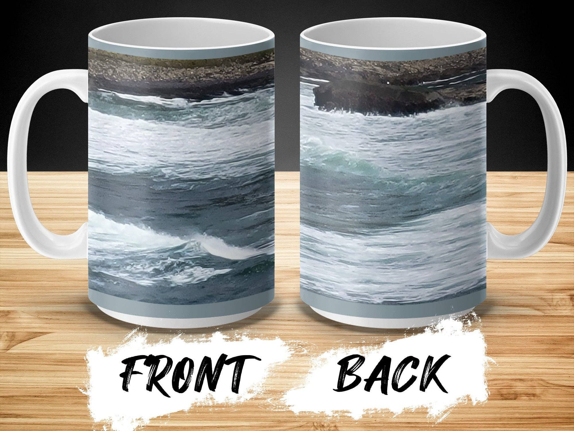Ocean Wave Mug, Beautiful Ocean Scene Mug, Perfect Gift Mug for Beach Lovers, Ceramic Mug with Seascape, Coastal Themed Coffee Mug