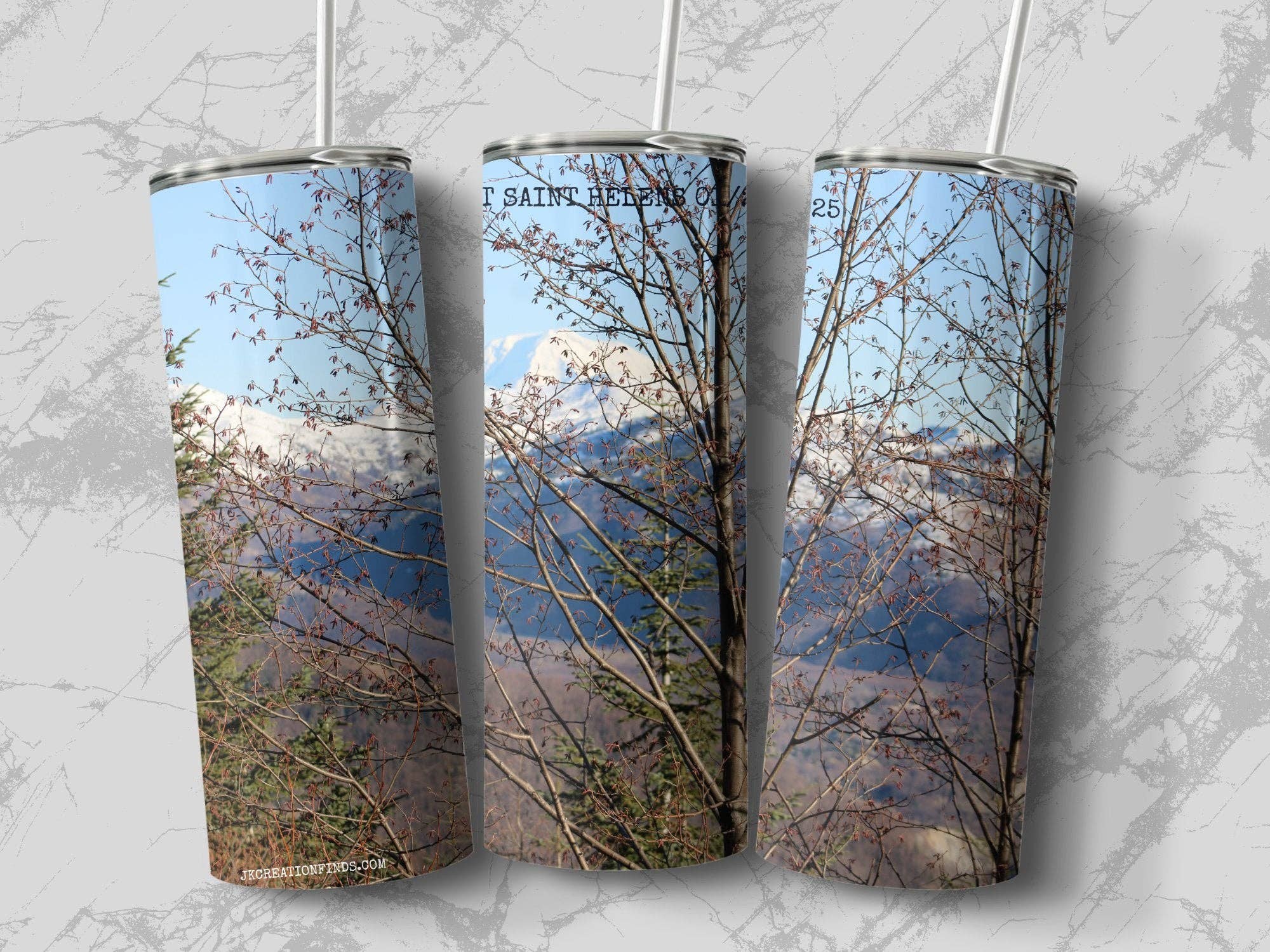 Scenic Mount Saint Helens Tumbler, Travel Coffee Mug, Insulated Mountain Beverage Cup, Nature Lover Gift, Outdoors Adventure Tumbler