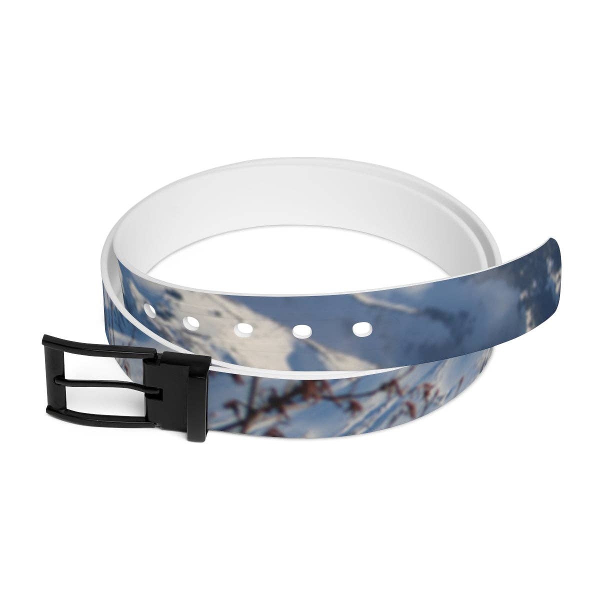 Snowy Mountain Peaks Belt, Winter Landscape Belt, Mountain Range Art, Personalized Belt, Editable Belt Gift, Nature Inspired Belt
