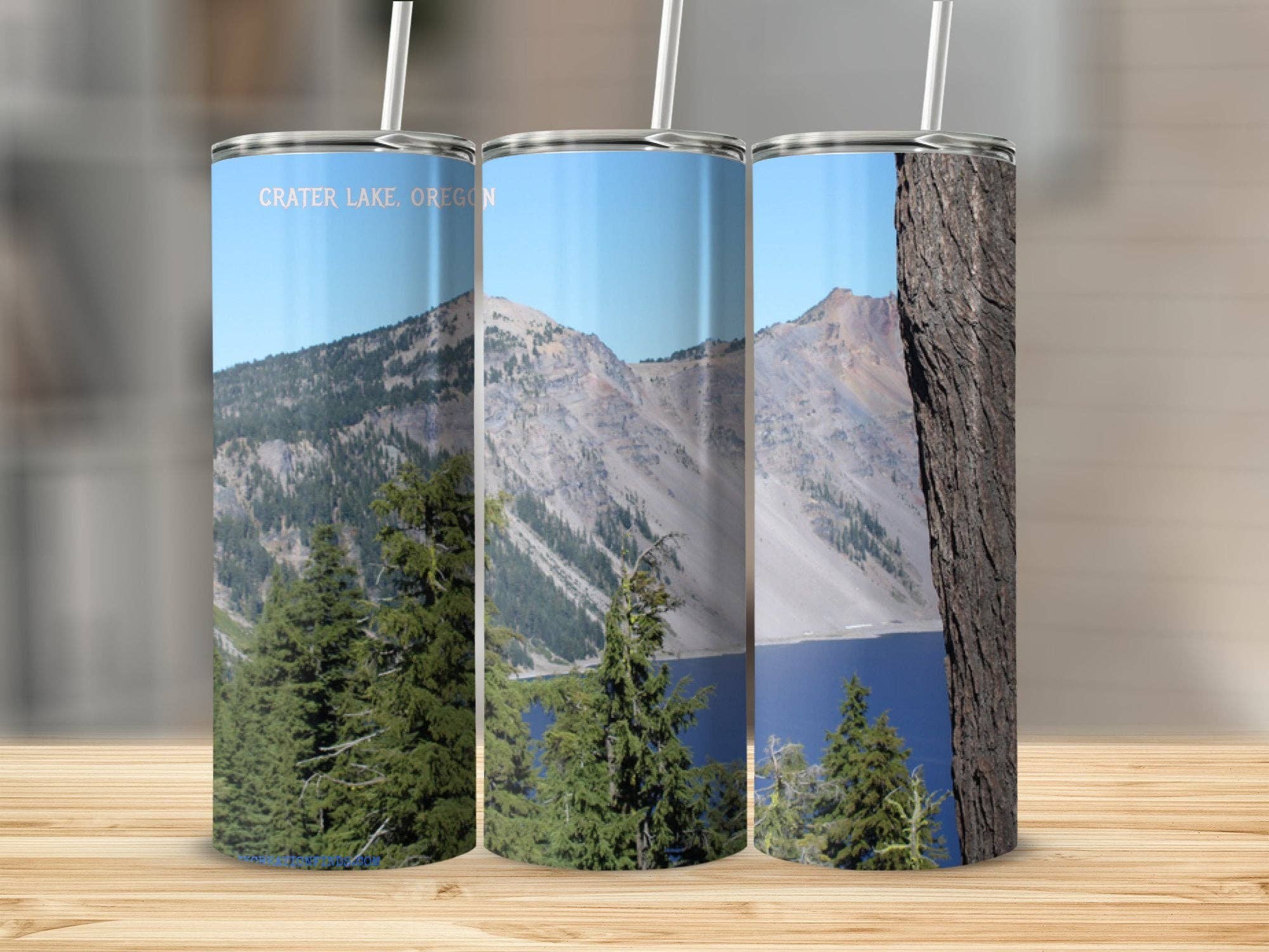 Scenic Crater Lake Oregon Tumbler, Travel Souvenir Tumbler, Reusable Drinkware, Nature Lover Gift, Adventure Gear, Mountain Tumbler