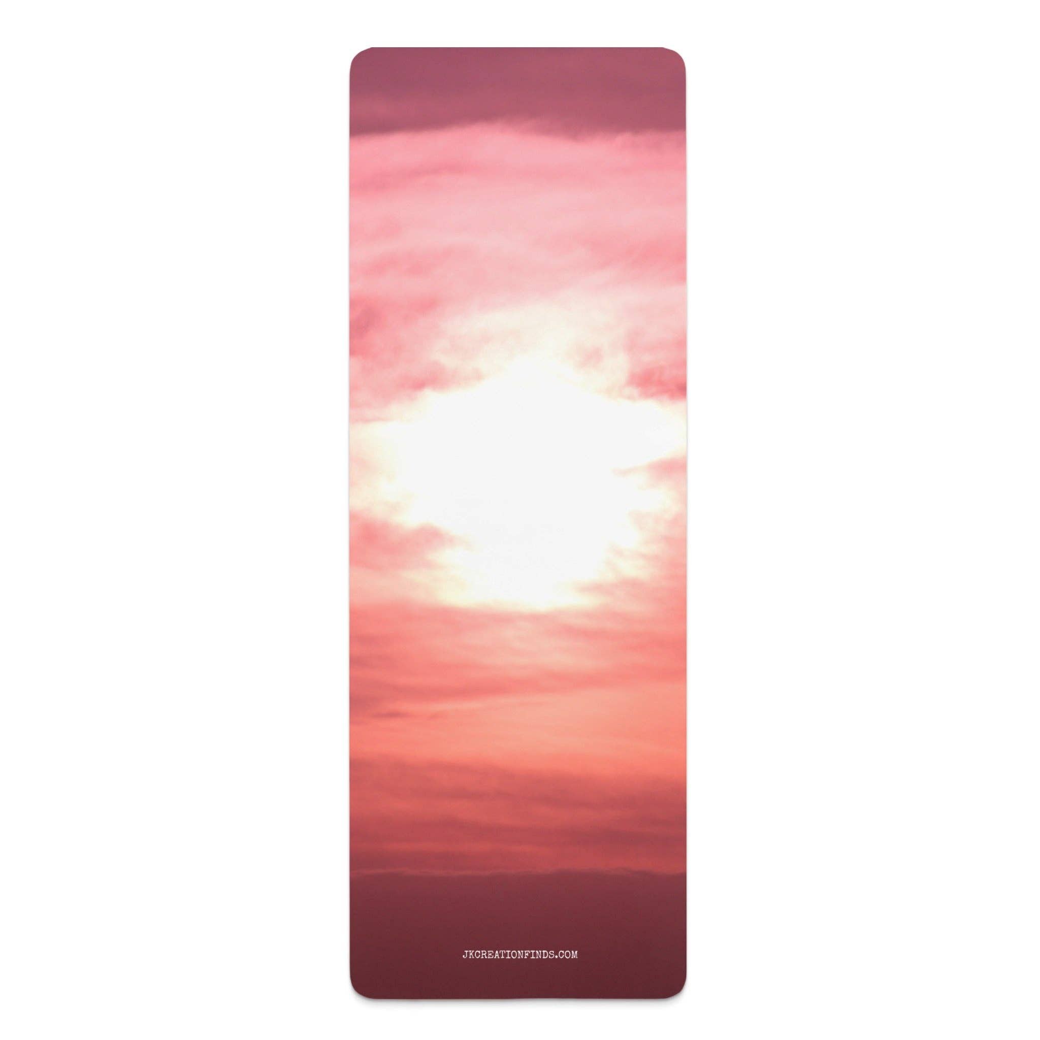 Pink Sunset Rubber Yoga Mat, Peaceful Yoga Mat, Sky Yoga Mat, Personalized Yoga Mat, Meditation Mat, Exercise Mat, Gift for Yoga Lover