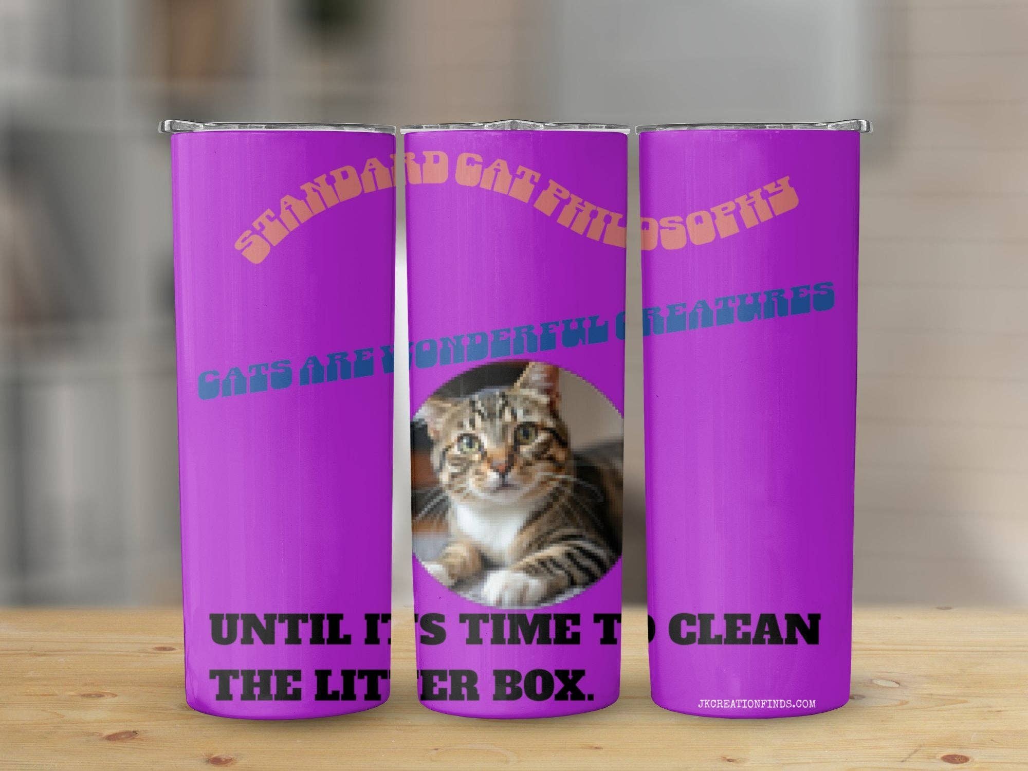 Standard Cat Philosophy Funny Tumbler, Cats Are Wonderful Creatures Quote, Until it's Time to Clean the Litter Box