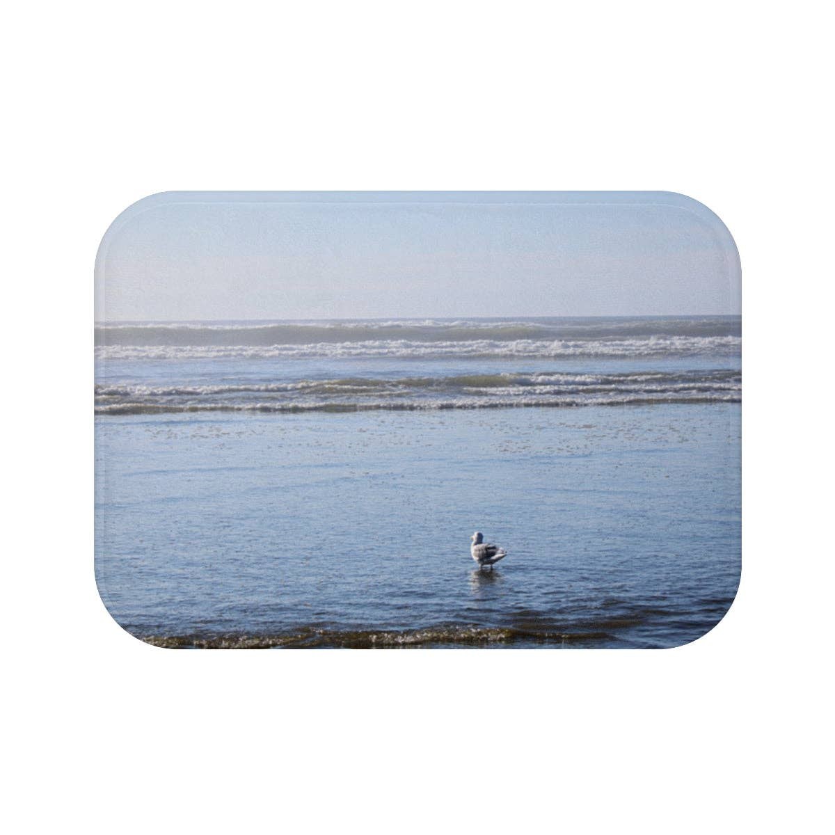 Seagull Bath Mat, Coastal Decor, Beachy Bathroom, Ocean Waves Art, Bird Lover Gift, Calming Seascape, Nature Inspired Design, Relaxing Home