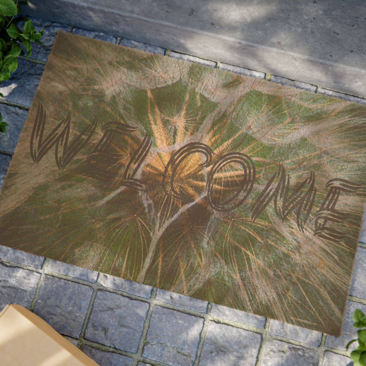 Welcome Doormat, Dandelion Decor, Floral Doormat, Spring Doormat, Nature Doormat, Porch Decor, Entryway Rug, Front Door Mat
