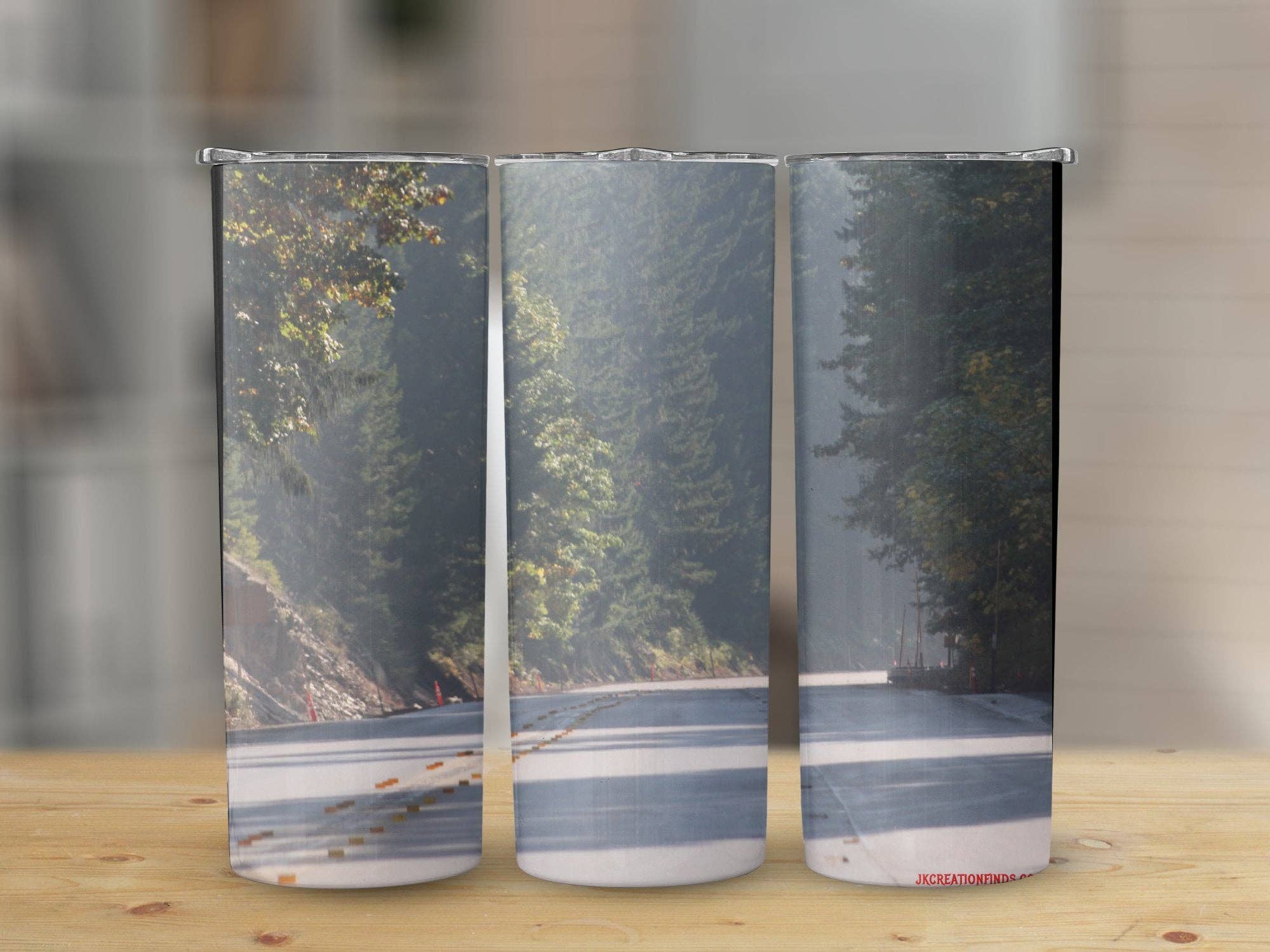 Scenic Forest Road Tumbler, Nature Lover Gift, Travel Adventure Mug, Mountain Trail Journey, Eco-Friendly Drinkware, Reusable Coffee Cup