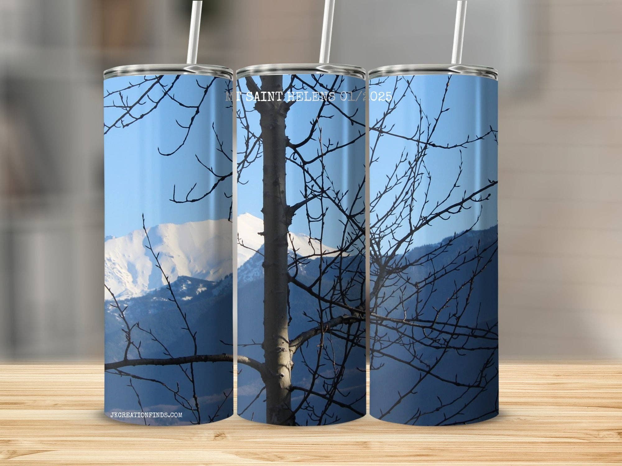 Scenic mountain view tumbler, nature inspired drinkware, winter scenery mug, eco friendly travel tumbler, outdoors lovers gift