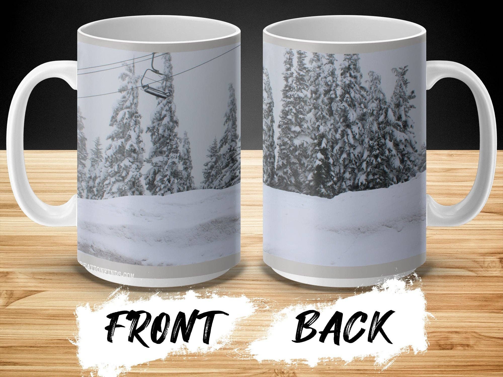 Winter Wonderland Mug, Snowy Forest Scene Mug, MT Hood Photography, Winter Landscape Mug, Unique Nature Mug, Cozy Winter Vibes Mug
