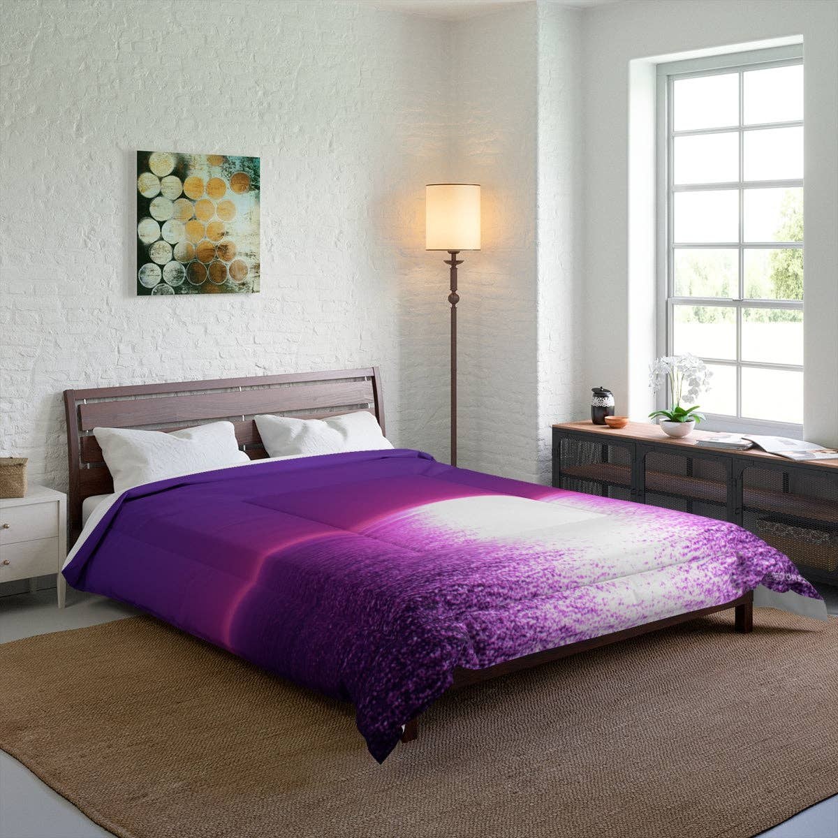 Purple Ocean Comforter, Sunset Comforter, Ocean Art Comforter, Bright Comforter, Sea Comforter, Bedroom Decor Comforter