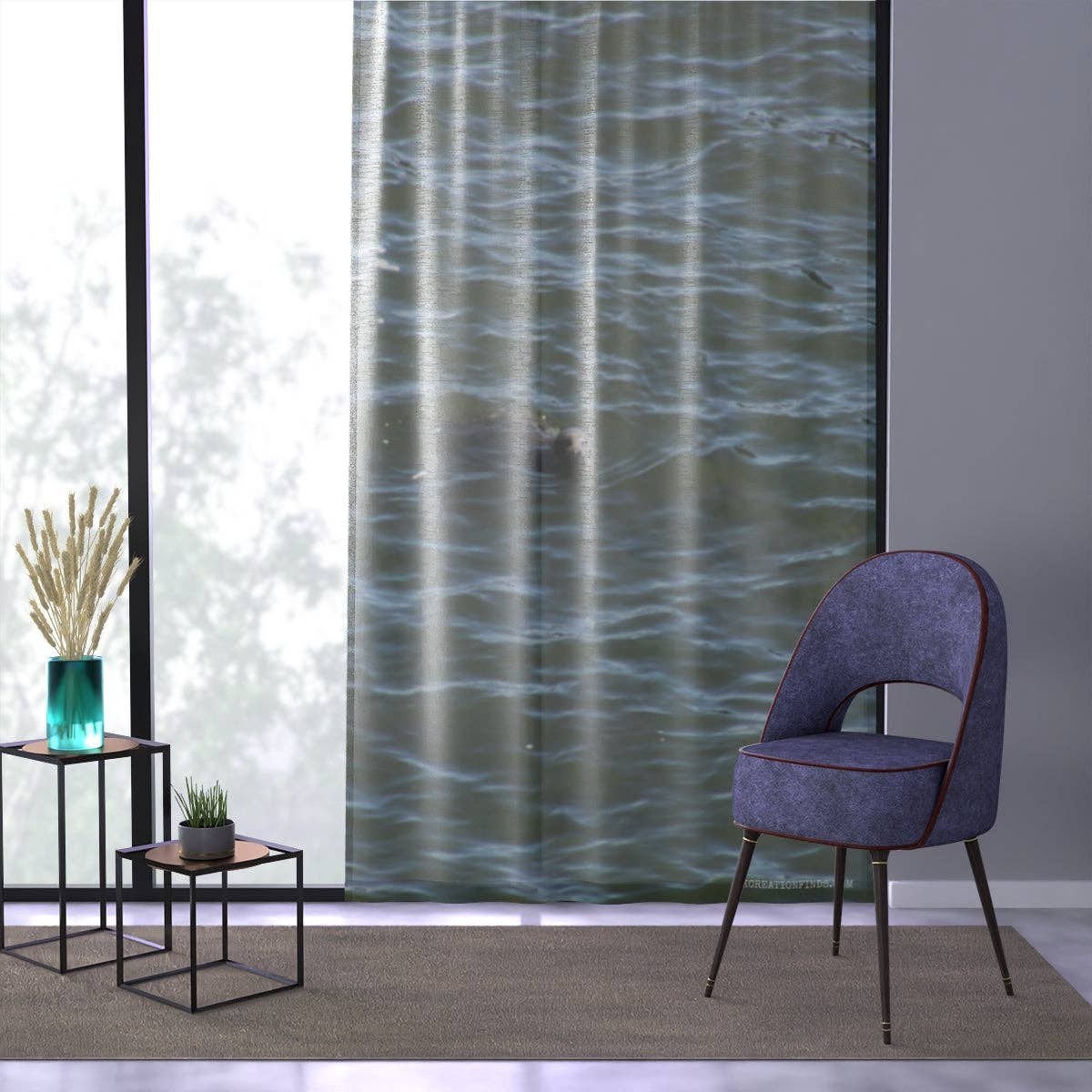 Seal Window Curtain, Ocean View Curtain, Marine Animal Art, Cute Sea Animal Decor, Coastal Home Decor, Unique Window Treatment