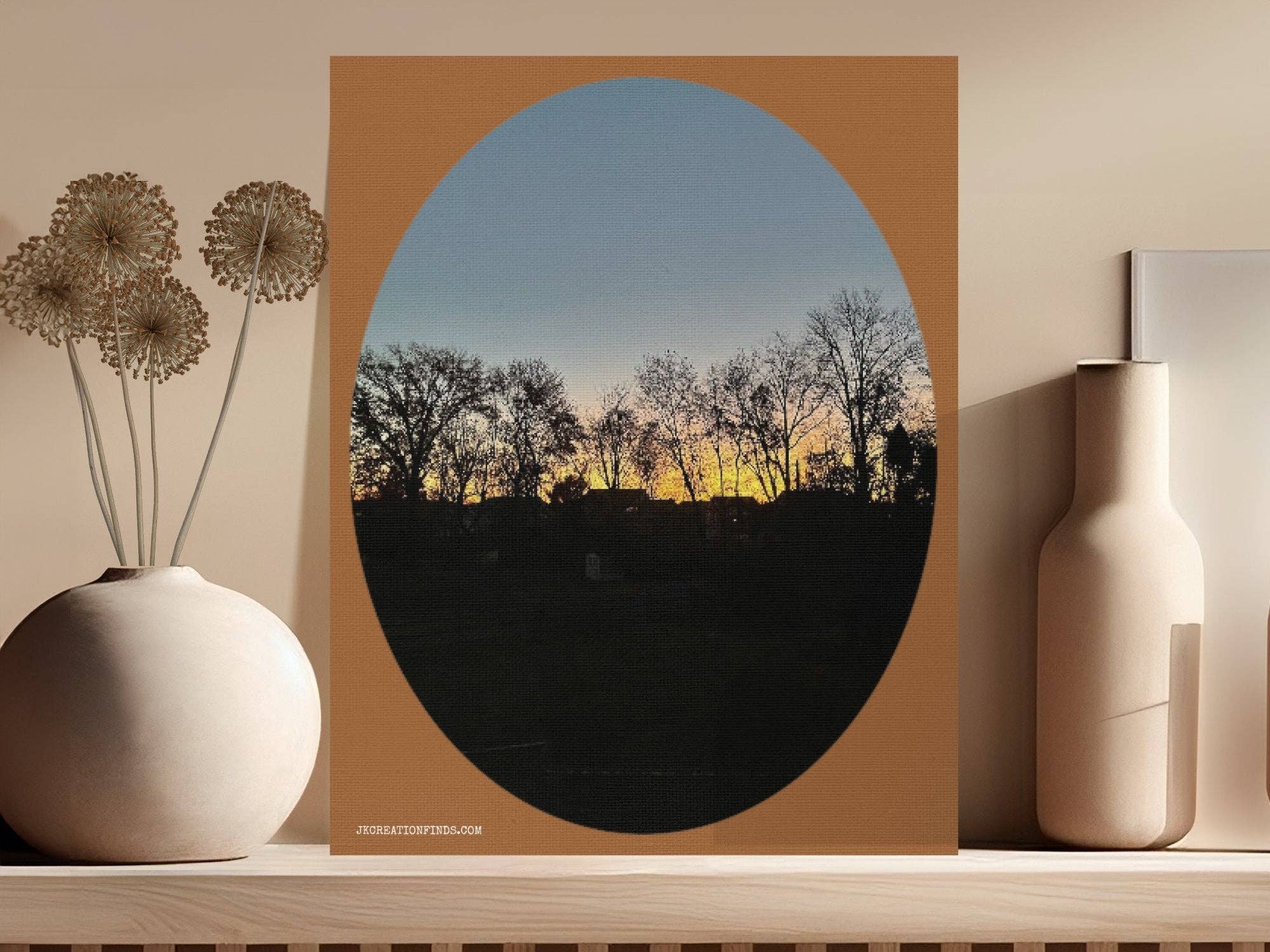 Sunrise Silhouette Canvas Wall Art Decor, Customizable Name or Message Canvas Wrap, Beautiful Scenic Art for Home Decor