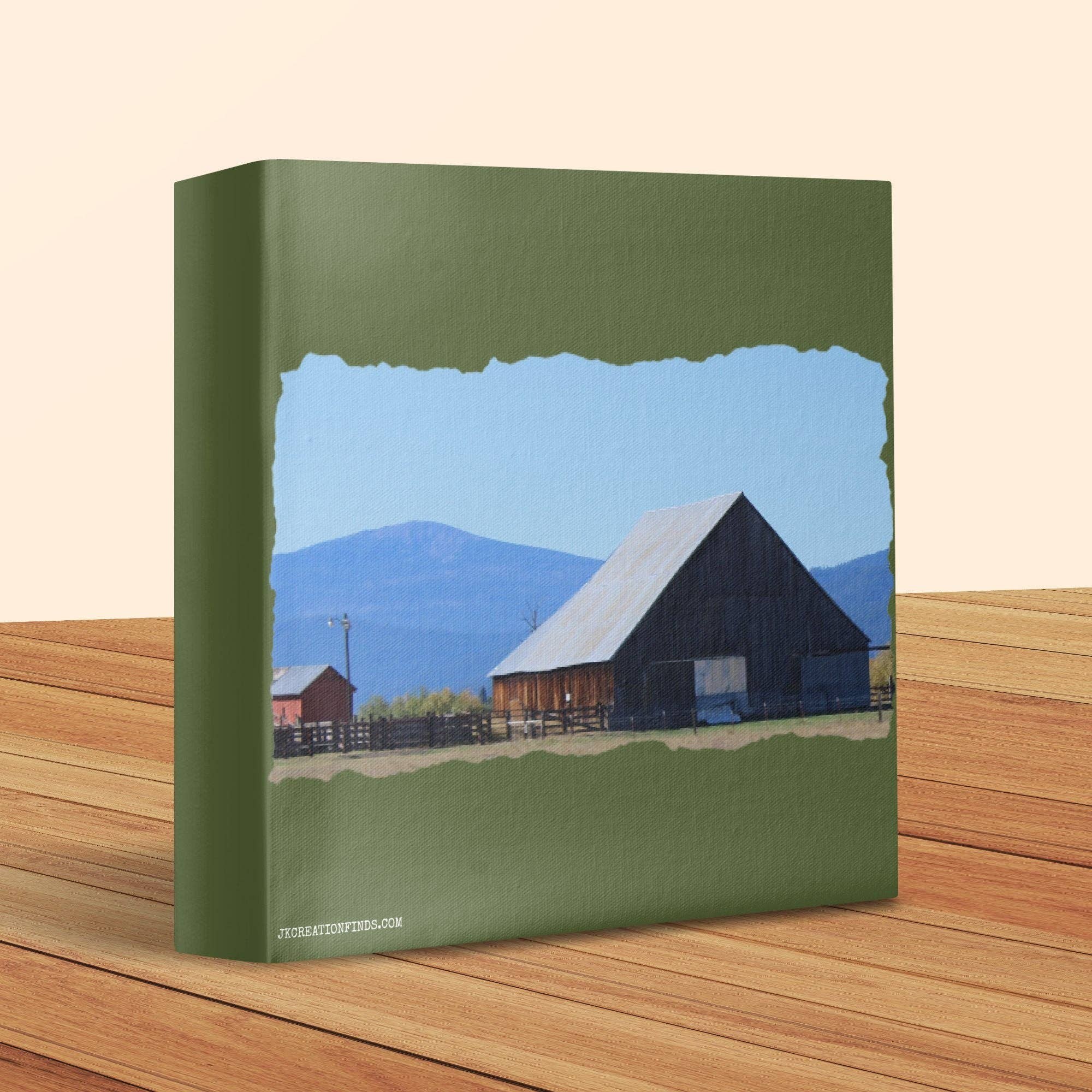 Rustic Barn Canvas Wrap, Country Farmhouse Wall Art, Vintage Barn Scene, Rural Landscape Decor, Barn and Mountain Canvas Print