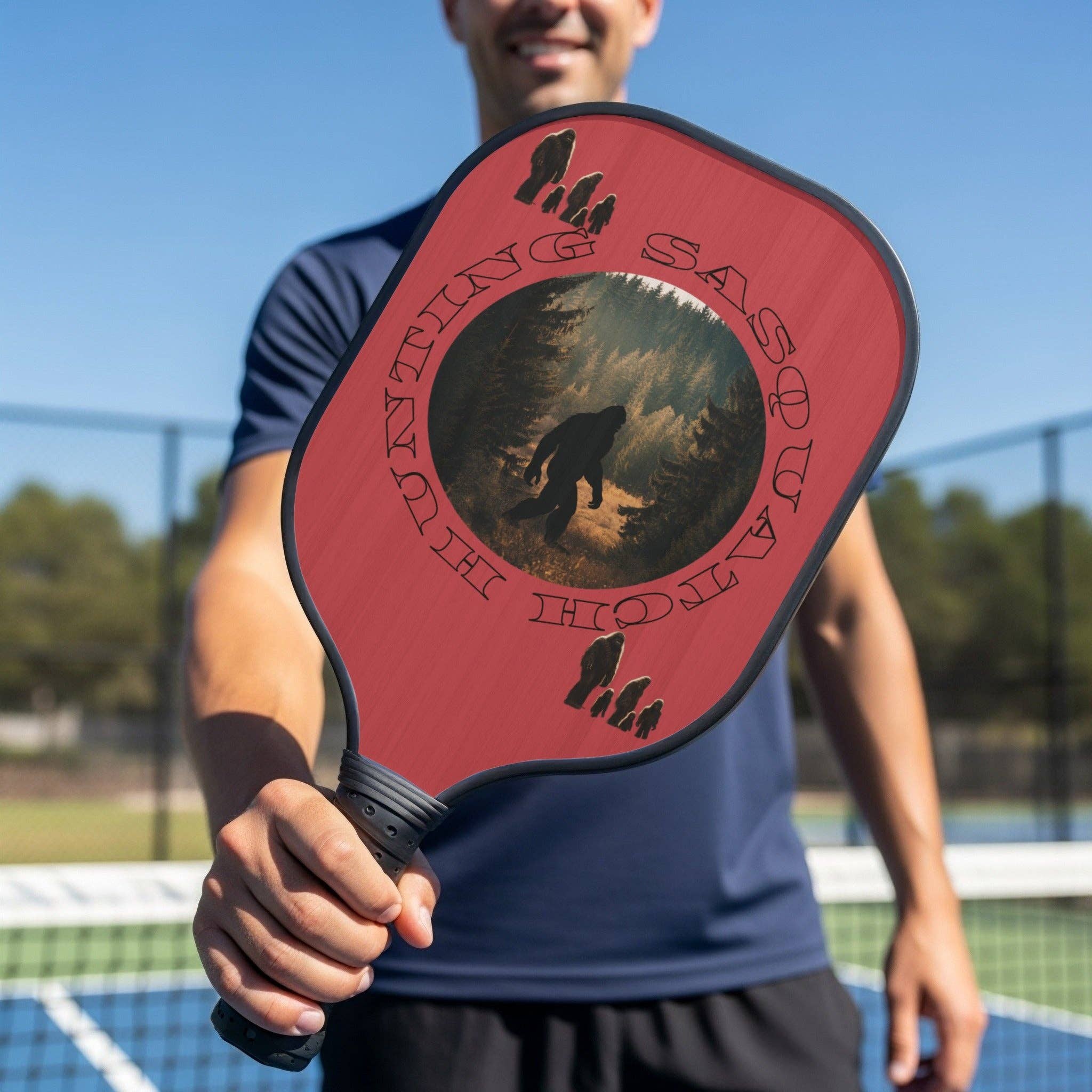 Sasquatch Pickleball Kit, Bigfoot Pickleball Set, Funny Paddle, Cryptid Gift, Outdoor Game, Customizable Name Message, Tennis Gift
