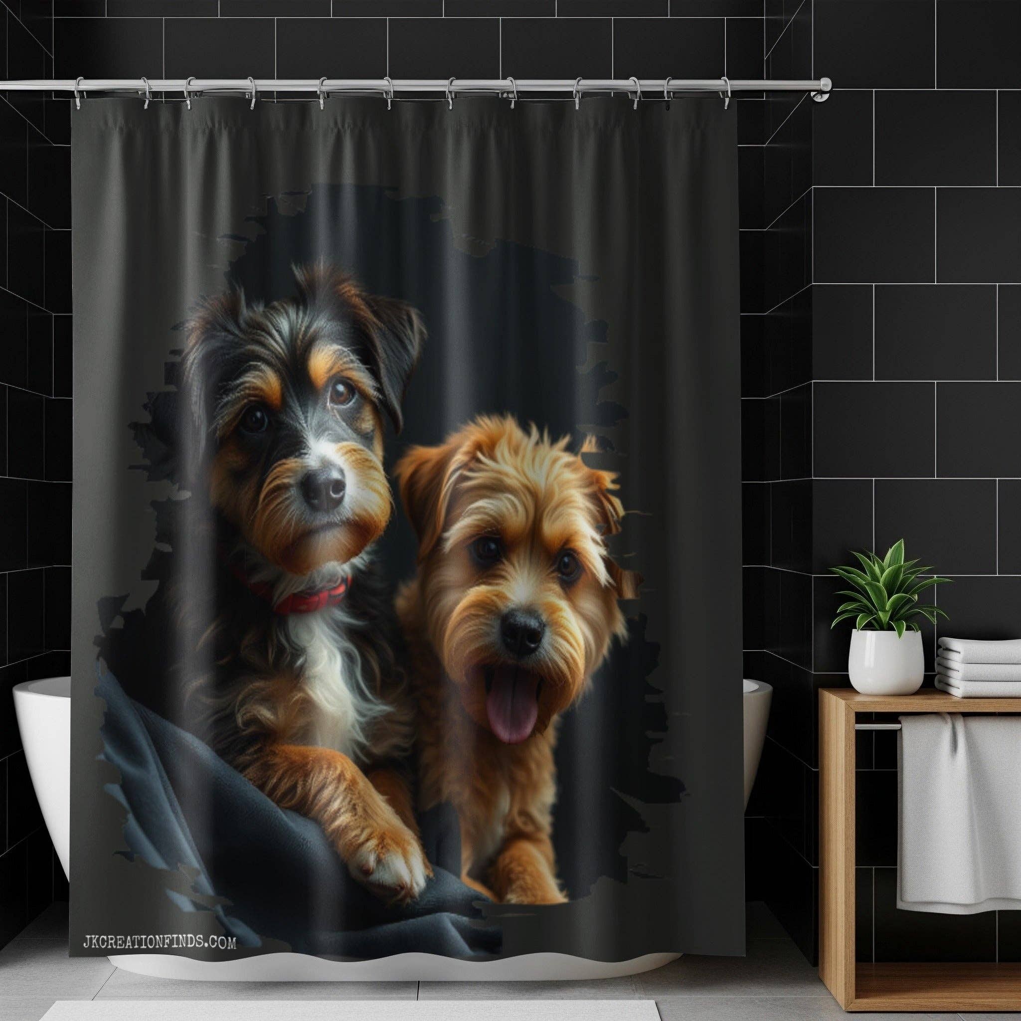 Puppy Shower Curtain, Cute Dog Decor, Yorkshire Terrier Art, Pet Lover Gift, Bathroom Upgrade, Adorable Animals, Stylish Home Decor