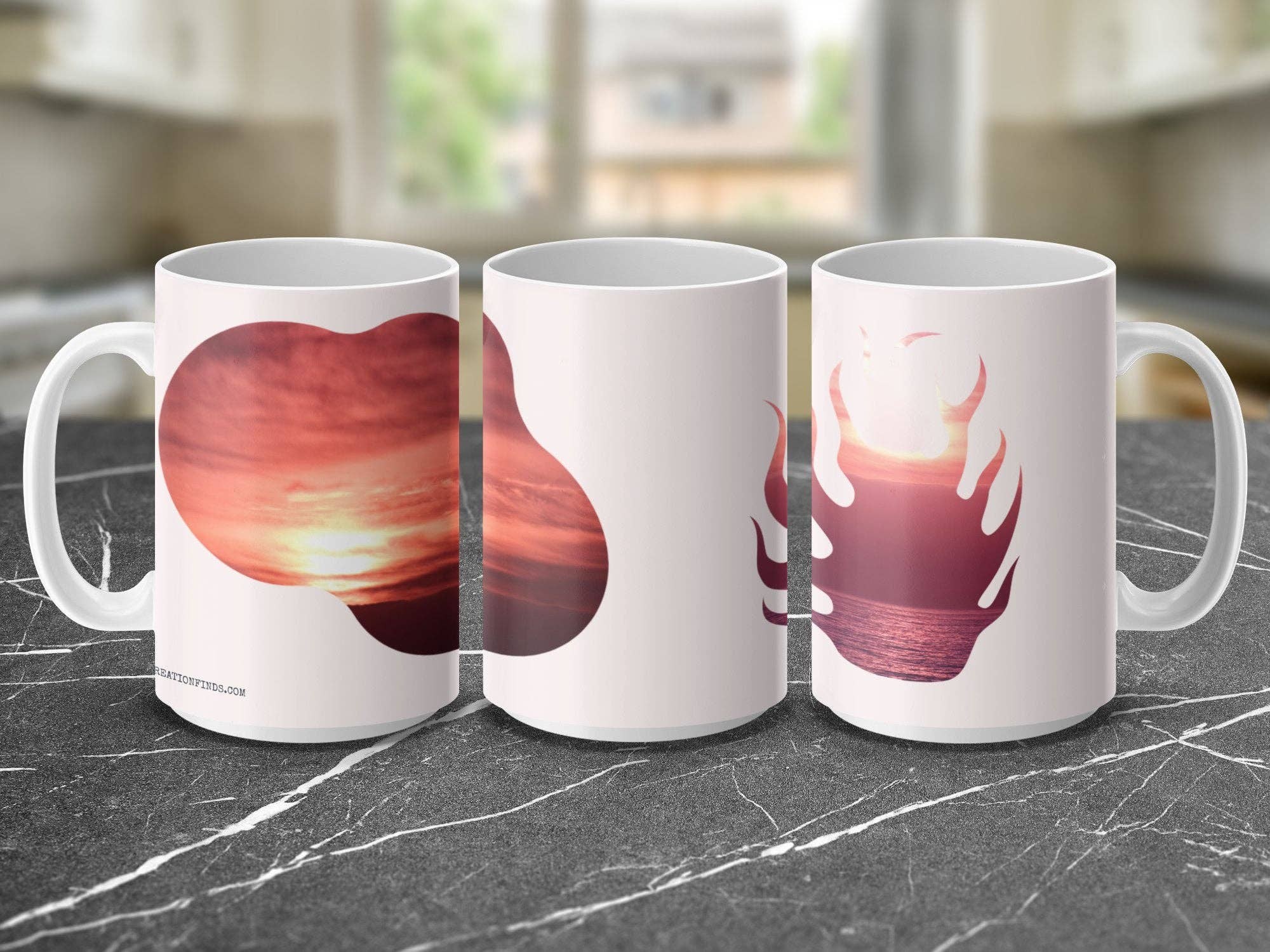 Sunset Mug, Inspirational Sunset Design Mug, Unique Sunset Art Mug, Personalized Gift Mug, Customizable Mug, Editable Name Message Mug