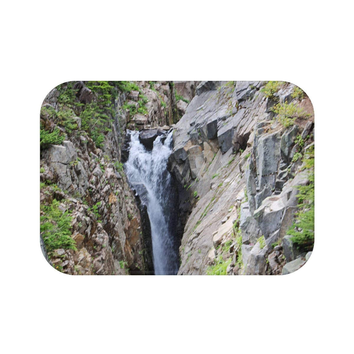 Waterfall Bath Mat, Rocky Mountain Decor, Nature Photography, Bathroom Rug, Scenic Landscape, Home Decor, Spa Decor, Unique Bath Mat