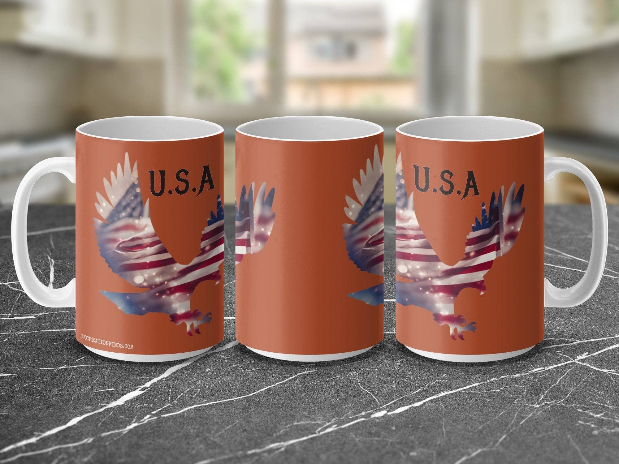 Patriotic Eagle USA Mug, American Flag Design, Customizable Coffee Mug, Personalized Gift, 4th of July Mug, Independence Day Mug