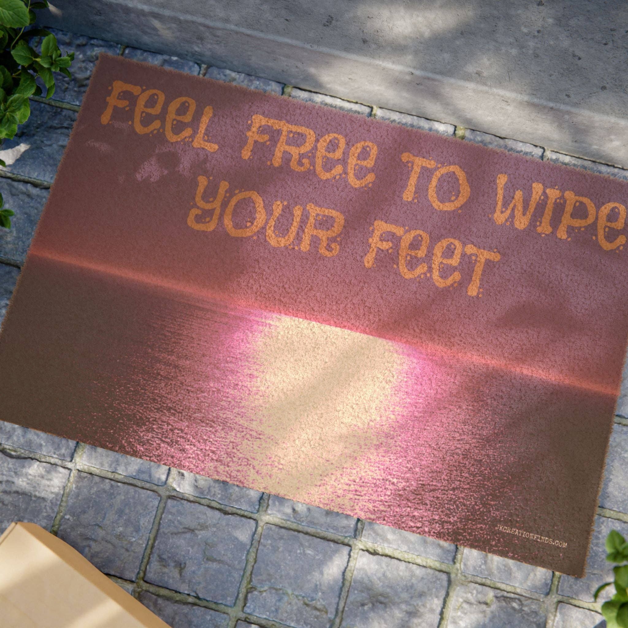 Wipe Your Feet Doormat, Ocean Sunset, Funny Doormat, Welcome Mat, Entryway Decor, Purple Sky, Home Decor, Front Door Mat, Housewarming Gift