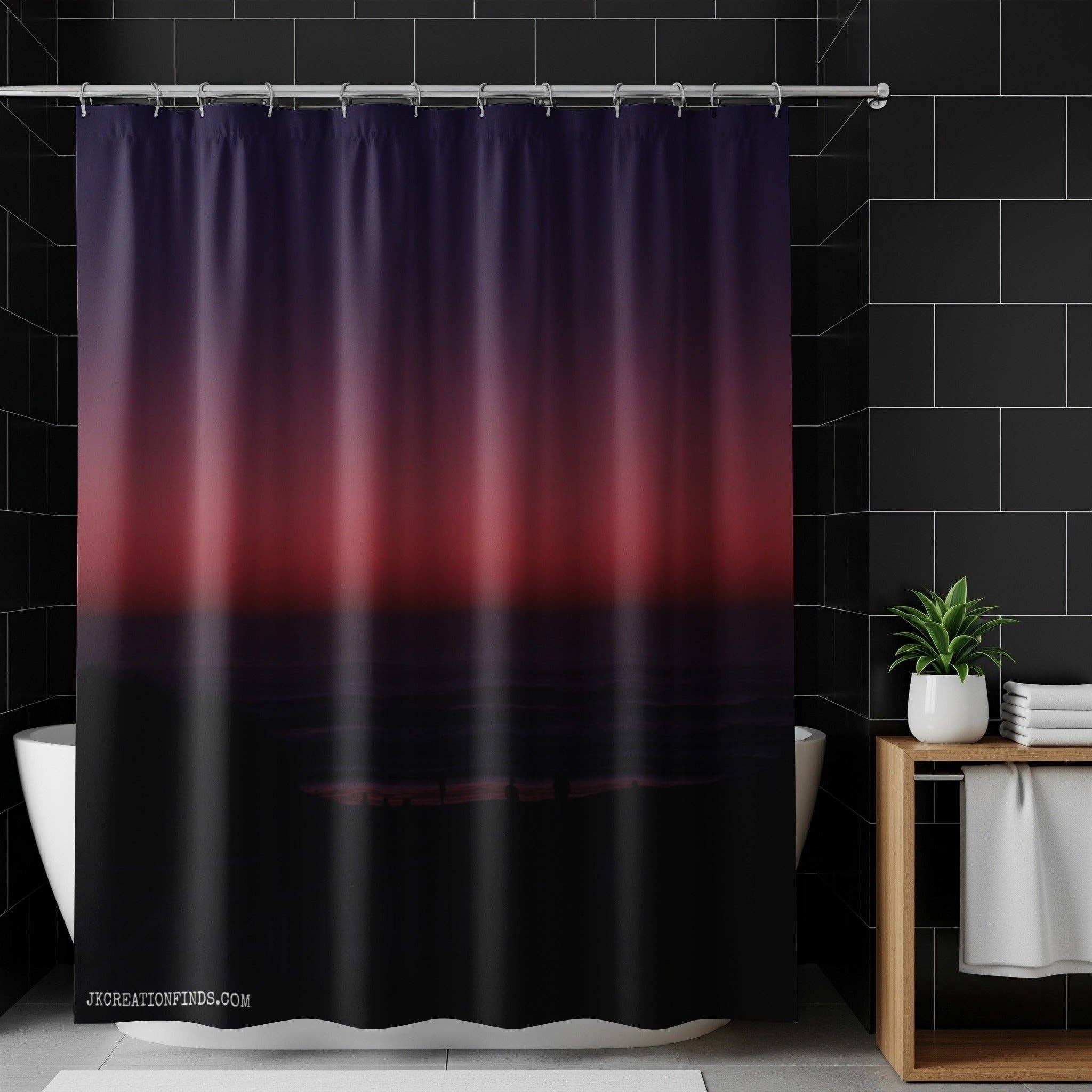 Sunset Beach Shower Curtains, Ombre Sky, Beach Home Decor, Coastal Decor, Beach Sunset, Ocean View, Beautiful Bathroom Art