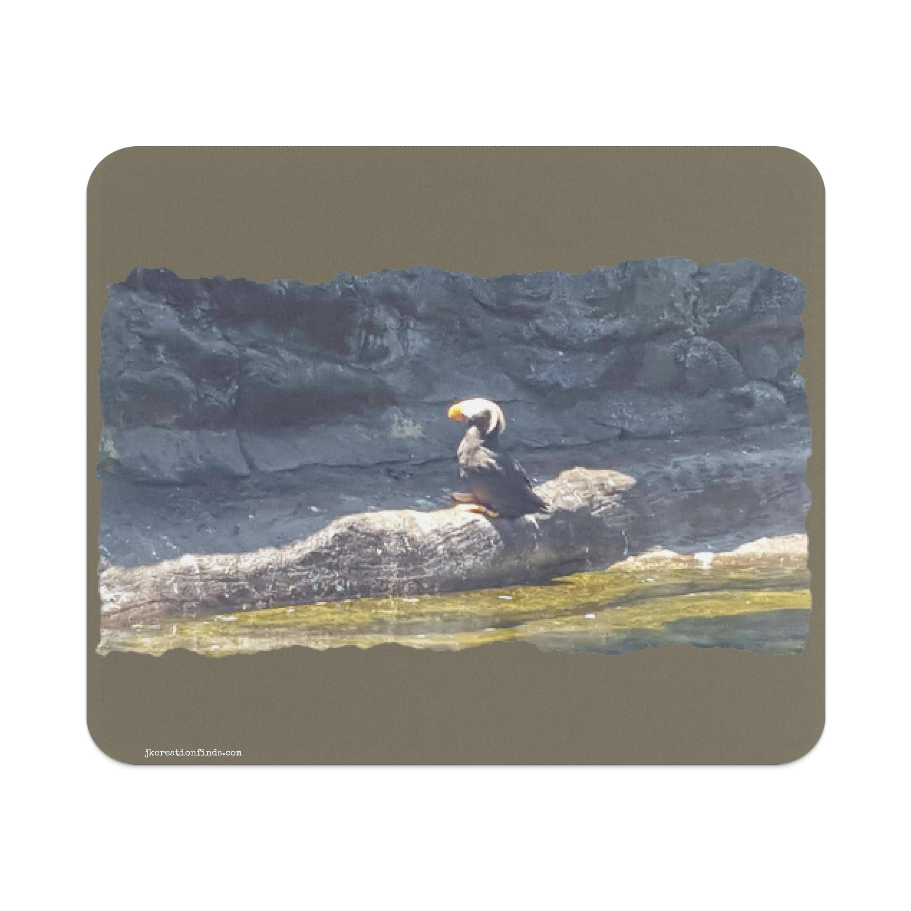 Unique Puffin Mouse Pad, Rectangular Mouse Pad, Bird Watching Themed Mouse Pad, Perfect Gift for Bird Lovers