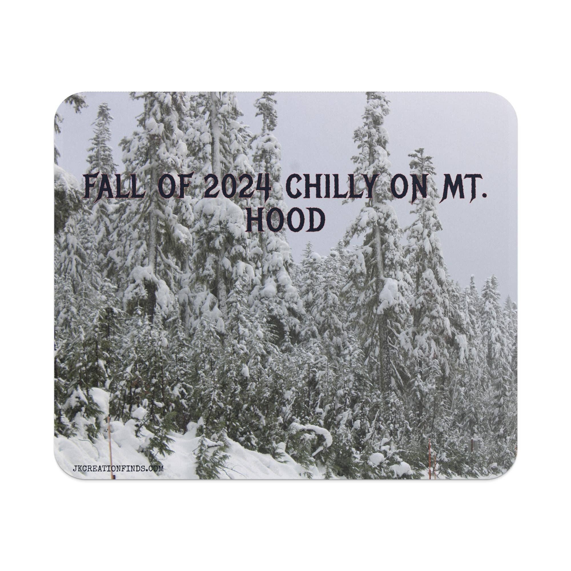 Winter Wonderland Scenic Mouse Pad, Snowy Forest Mousepad, Winter Fall of 2024, Chilly Mt Hood Desk Accessory
