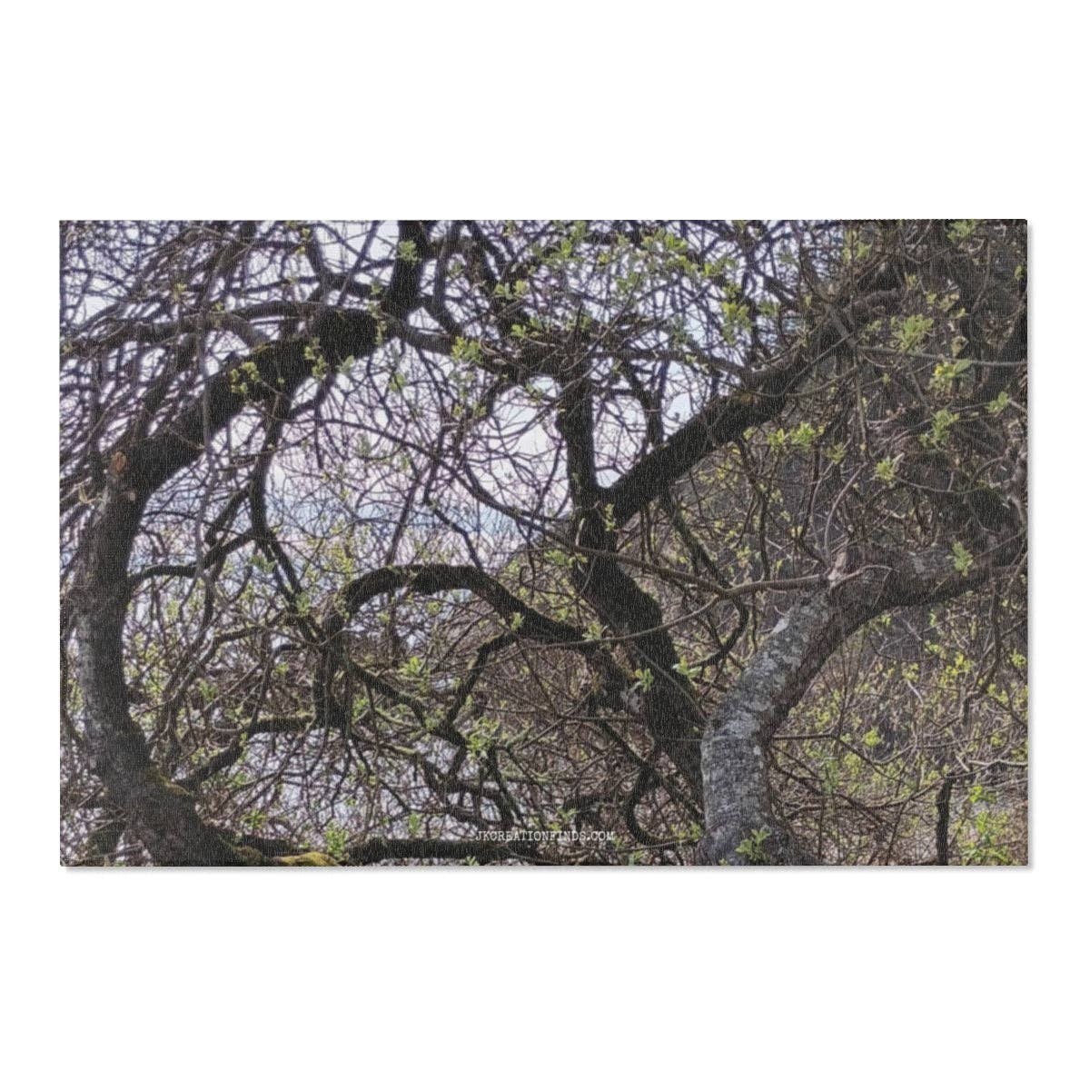 Twisting Tree Area Rugs, Botanical Home Decor, Nature Inspired Rugs, Unique Tree Branches Design, Home and Living Area Rugs