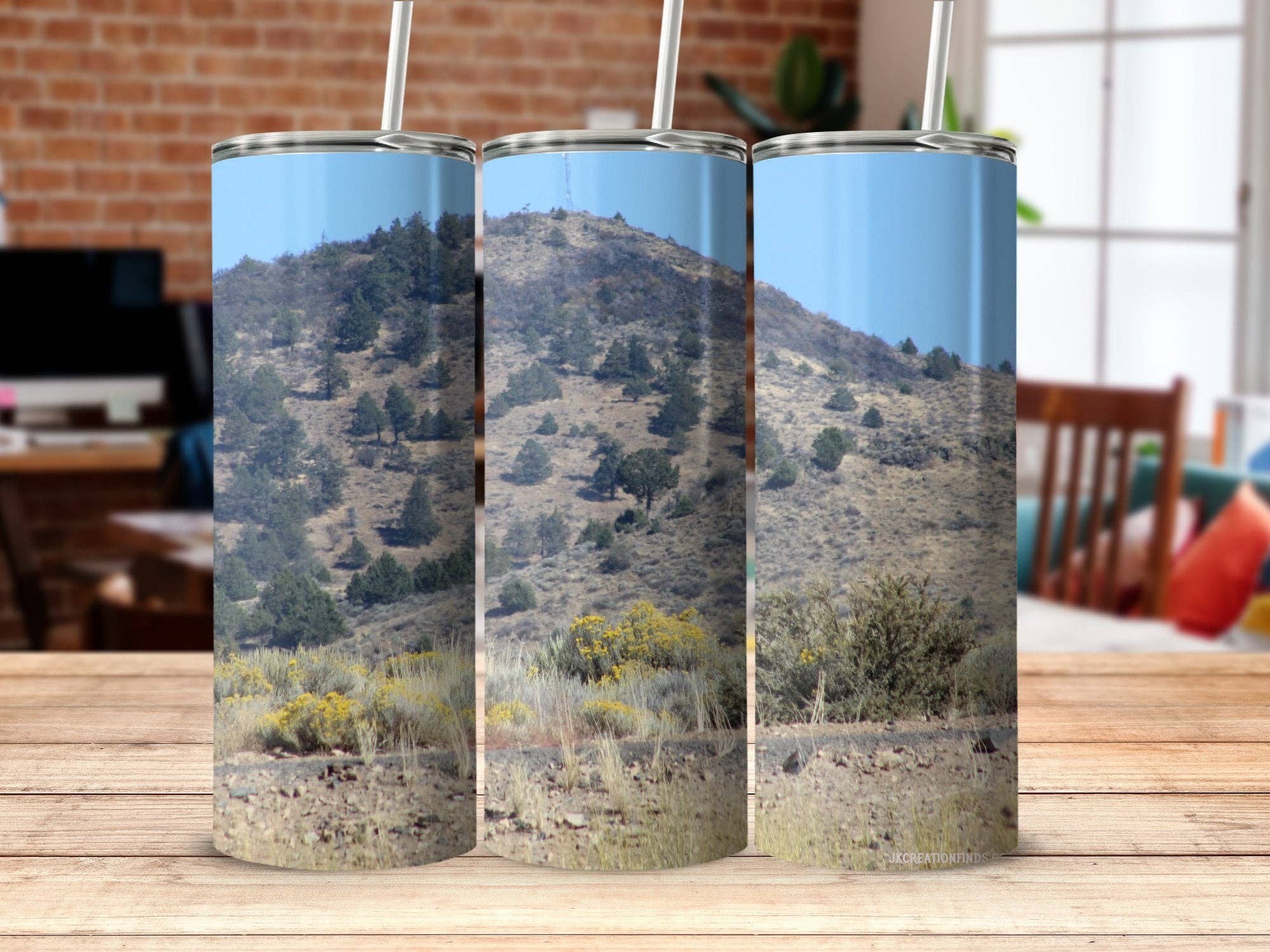 Scenic Mountain Tumbler, Rocky Hill Tumbler, Nature Inspired Drinkware, Outdoor Landscape Tumbler, Travel Mug with Mountain Scene