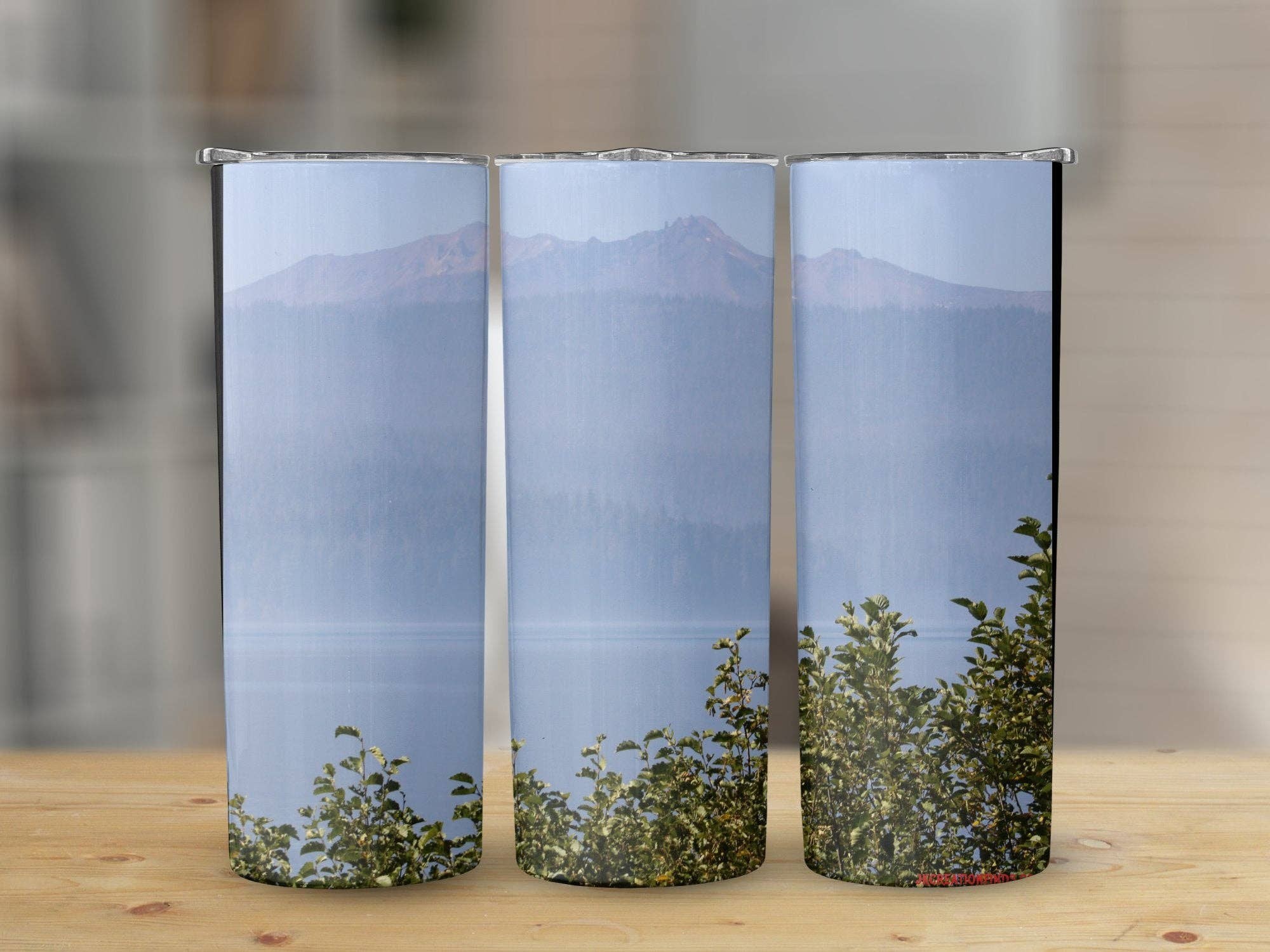 Scenic Mountain Lake View Insulated Tumbler, Eco Friendly Travel Mug, Unique Gift for Nature Lovers, Double Wall Tumbler