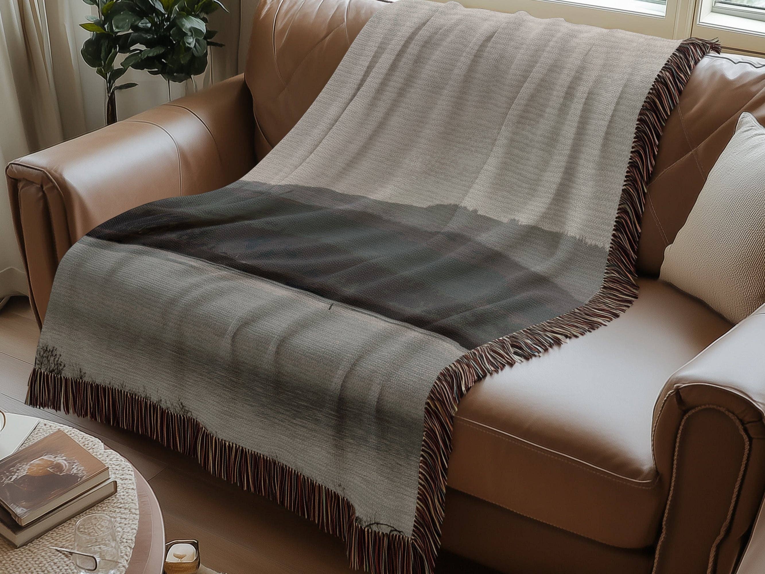 Scenic mountain lake view blanket, cozy outdoor adventure throw, beautiful nature inspired bedding, lake and mountain blanket