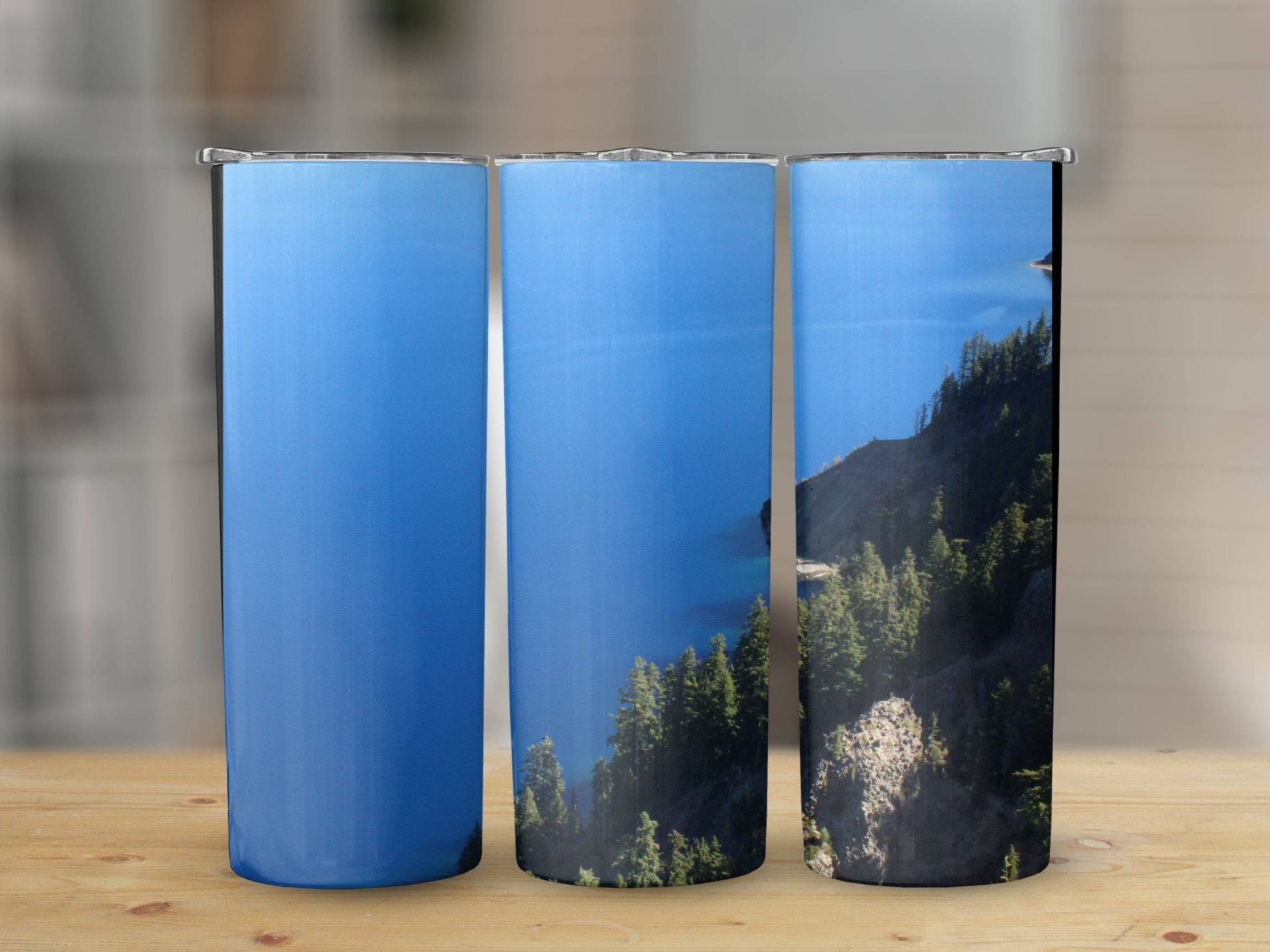 Scenic Blue Ocean Landscape Tumbler, Travel Mug with Tranquil Nature Print, Insulated Reusable Drinkware, Perfect for Outdoors
