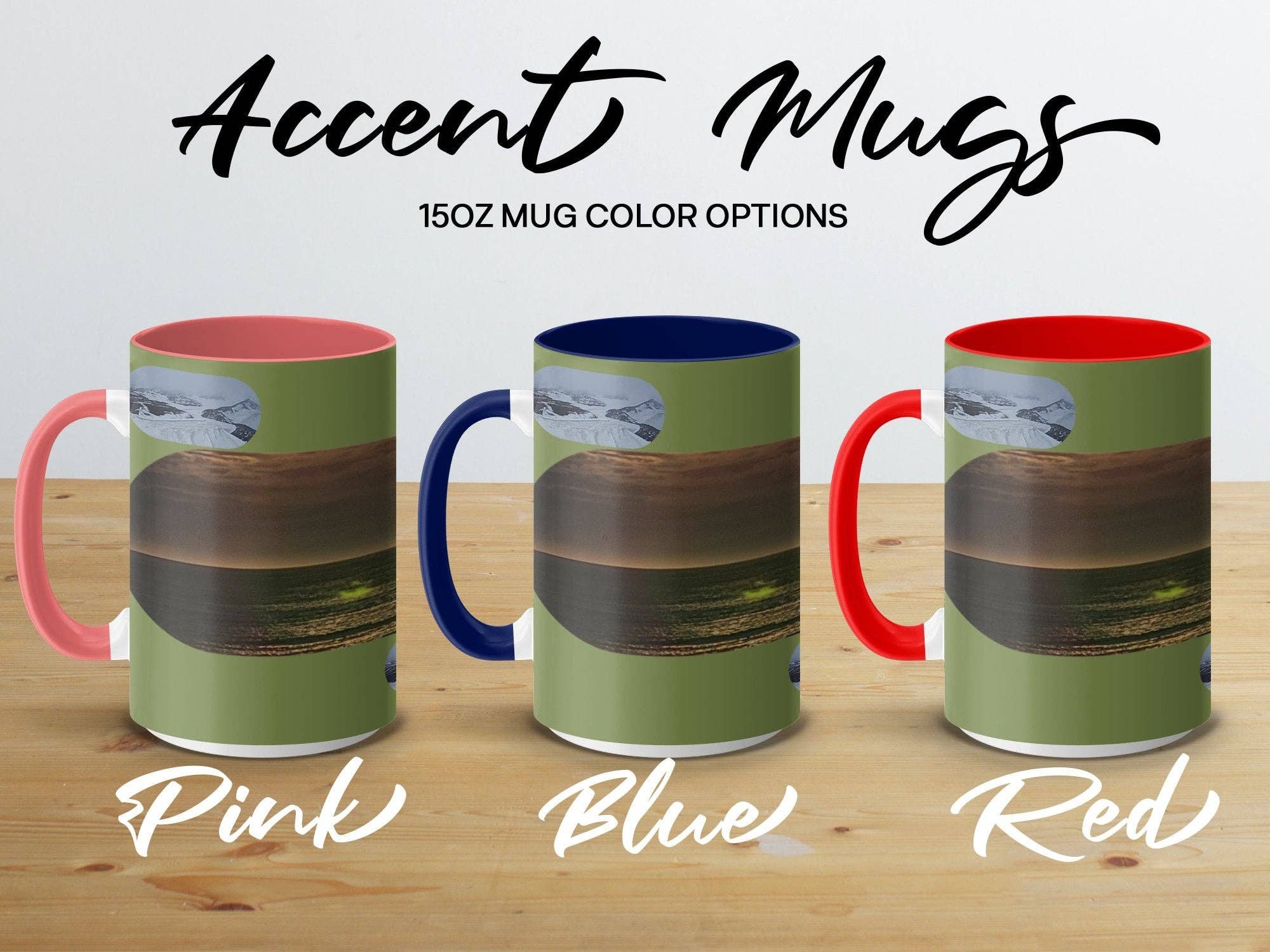Scenic Ocean View and Snowy Mountains Mug, Nature Photography Mug, Landscape Mug, Artistic Coffee Cup, Unique Gift for Nature Lover
