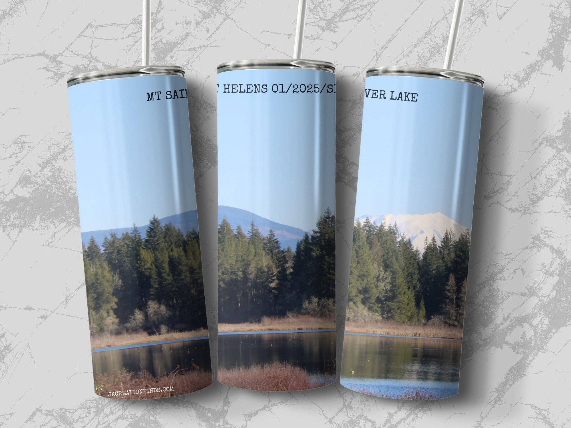 Scenic mountain and lake tumbler, Nature view tumbler, Forest and water scene tumbler, Insulated travel drinkware