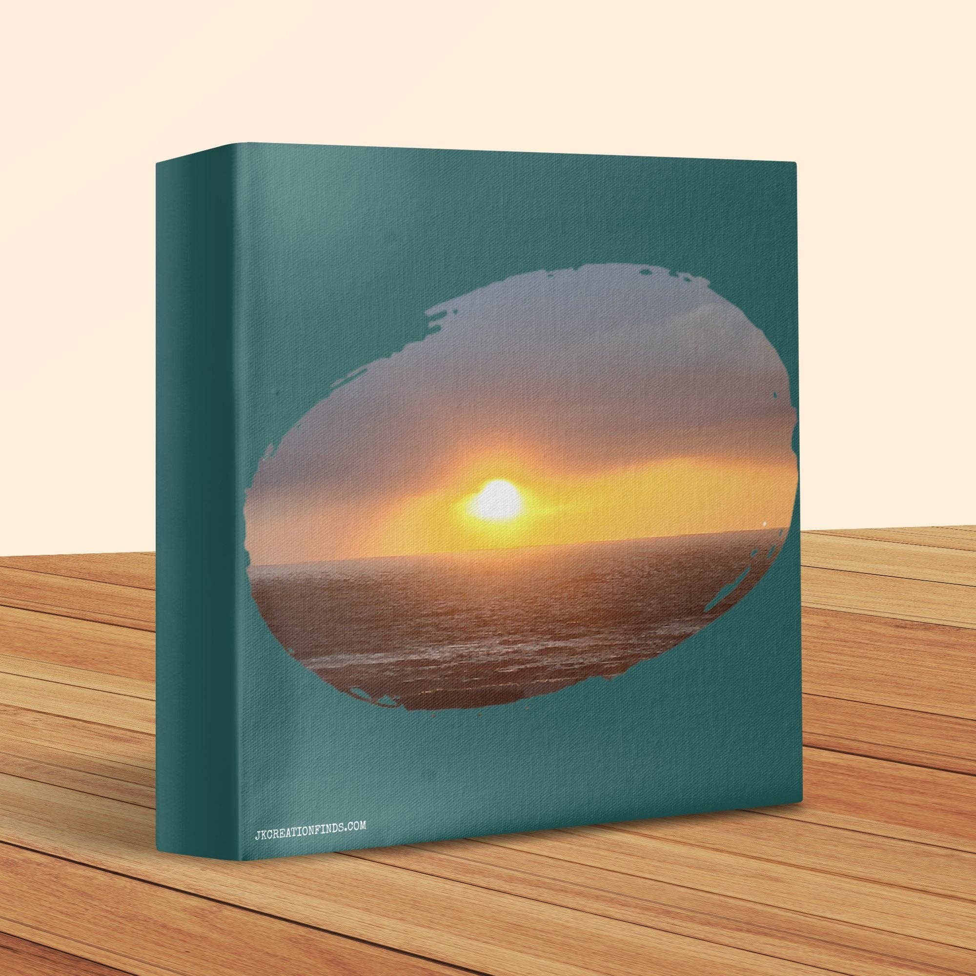 Stunning Sunset Over Ocean Customizable Canvas Wrap, Unique Wall Art for Home or Office Decor, Personalized Gift Option