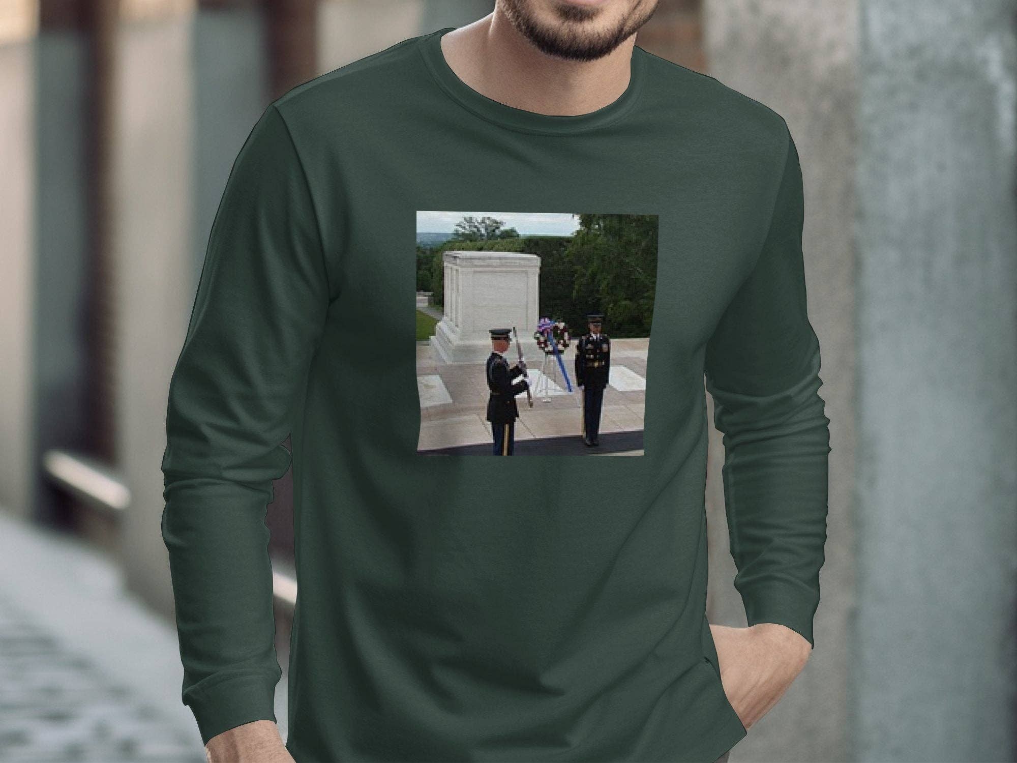 Tomb of the Unknown Soldier Graphic Sweatshirt, Honor Guard Memorial Print, Unisex Crewneck Hoodie, Military Tribute Sweater