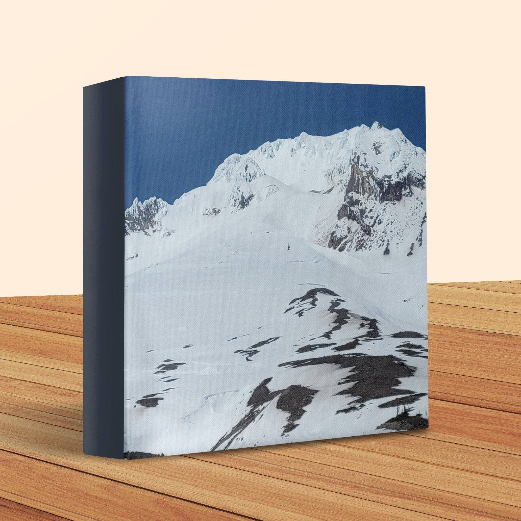 Snowy Mountain Landscape Canvas Wrap, Winter Nature Wall Art, Scenic Snow Peaks Canvas Print, Natural Decor for Home or Office