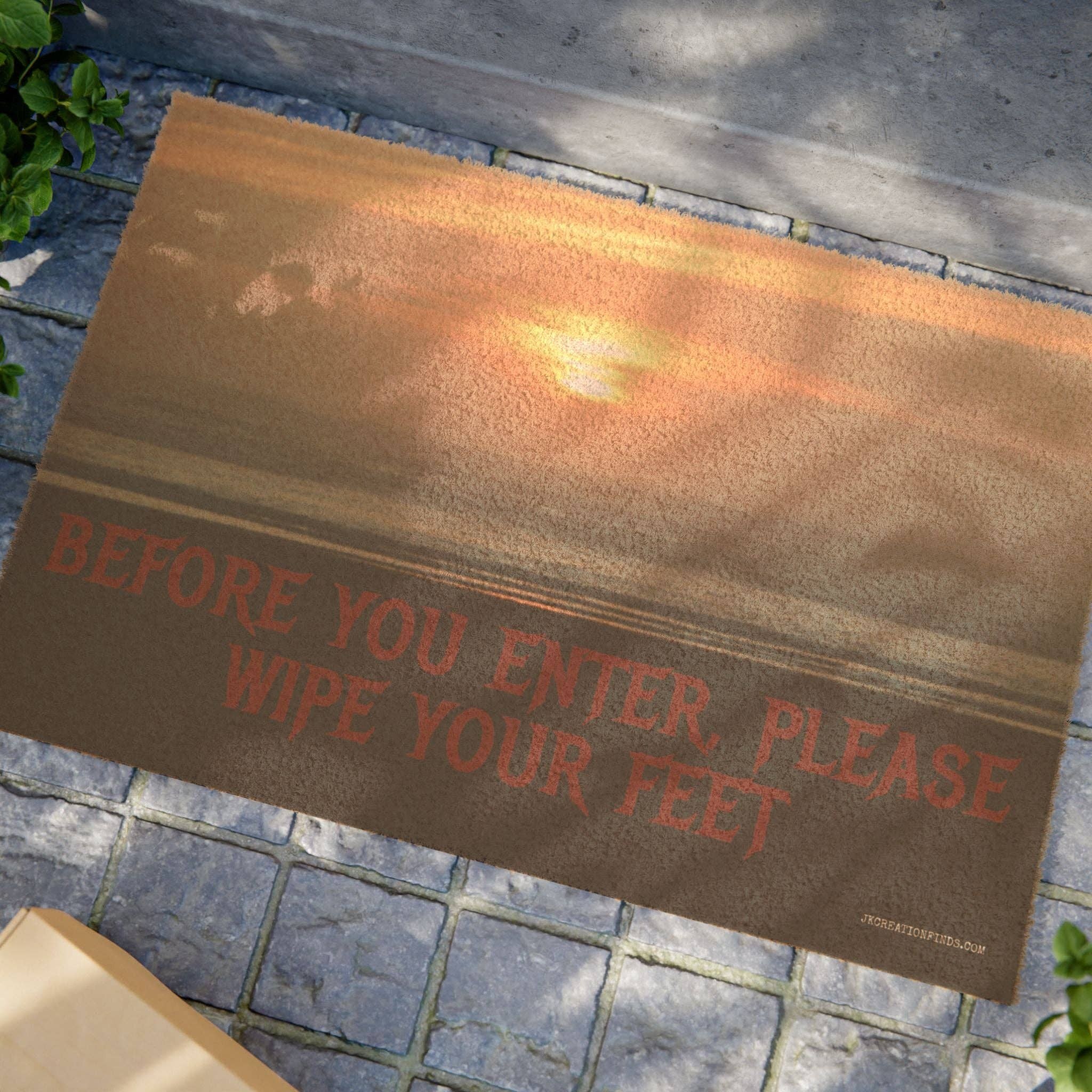 Wipe Your Feet Doormat, Sunset Beach Home Decor, Funny Welcome Mat, Novelty Entrance Mat, Coastal Doormat, Beach House Decor