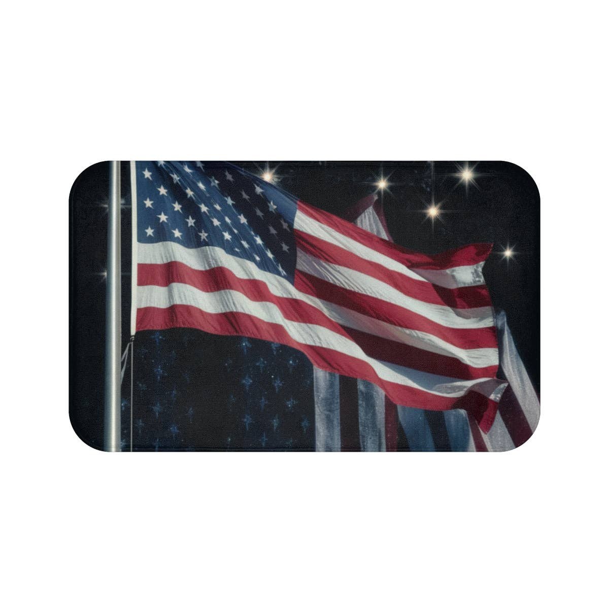 Patriotic American Flag Bath Mat, USA Stars and Stripes, Patriotic Home Decor, USA Flag Design, 4th of July Decorations