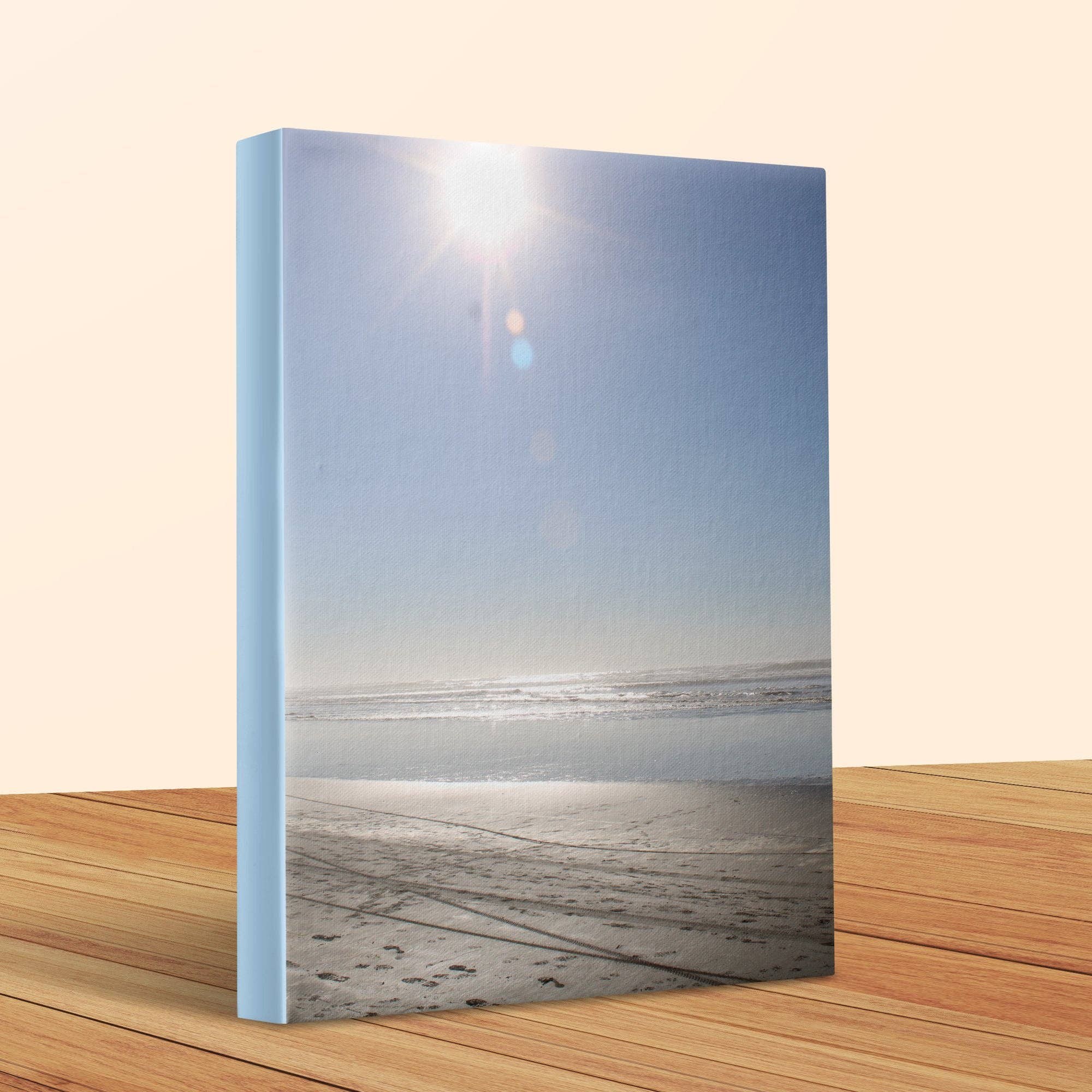Scenic Ocean Sunset Canvas Wall Art, Sun Setting at Ocean Shores Washington, Beach Photography Print, Coastal Home Decor, Ready to Hang