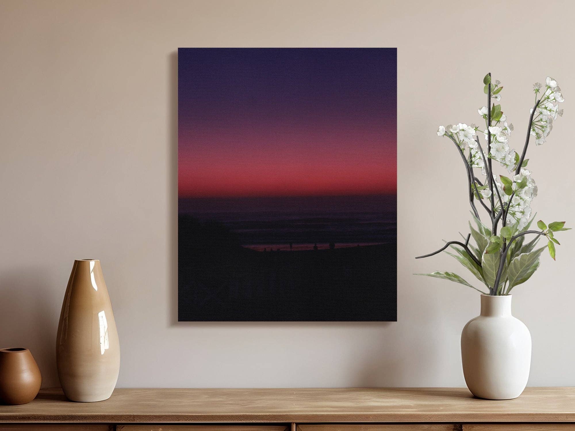 Stunning Sunset Canvas Wall Art, Lincoln City Oregon Ocean View, Home Décor Gift, Beach Landscape, Vibrant Wall Hanging