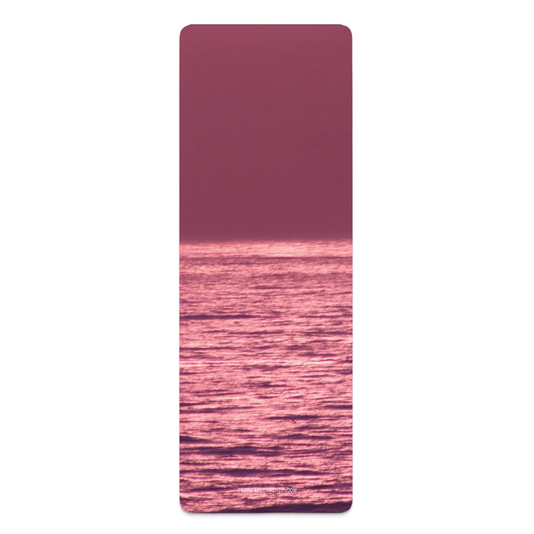 Rose Water Rubber Yoga Mat, Ocean Sunset, Personalized Yoga Gift, Gym Mat, Exercise Mat, Fitness Mat, Yoga Lover Gift, Custom Yoga Mat
