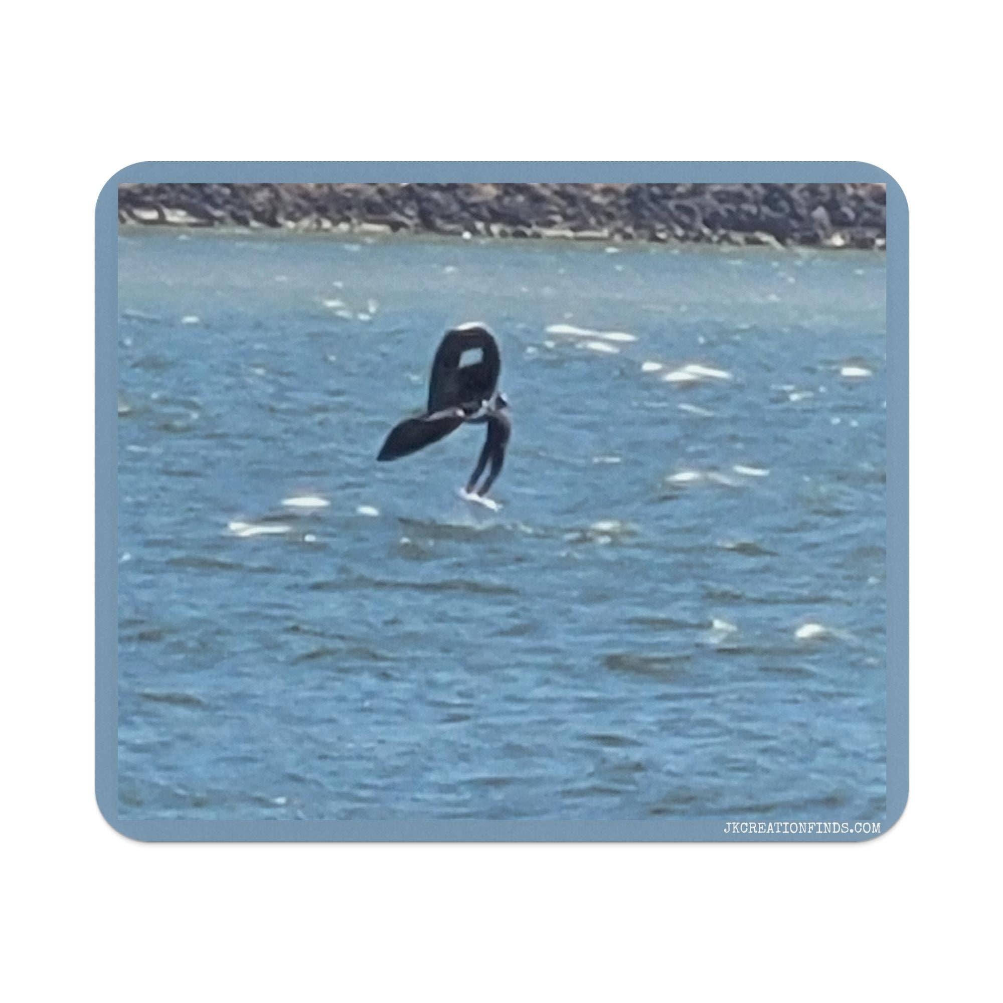 Serene Ocean Bird Mouse Pad, Aerial Bird View Mouse Mat, Coastal Bird Scene Desk Accessory, Unique Bird Lover Gift, Nature Themed Pad