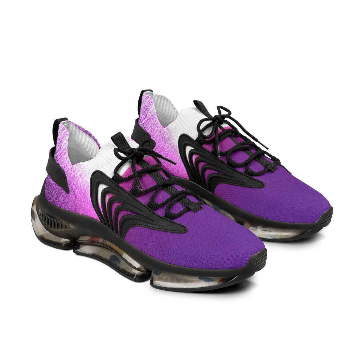 Purple Ocean Men's Mesh Sneakers, Sea of Dreams Footwear, Unique Purple Sneakers, Stylish Men's Sneakers, Trending Now Sneakers