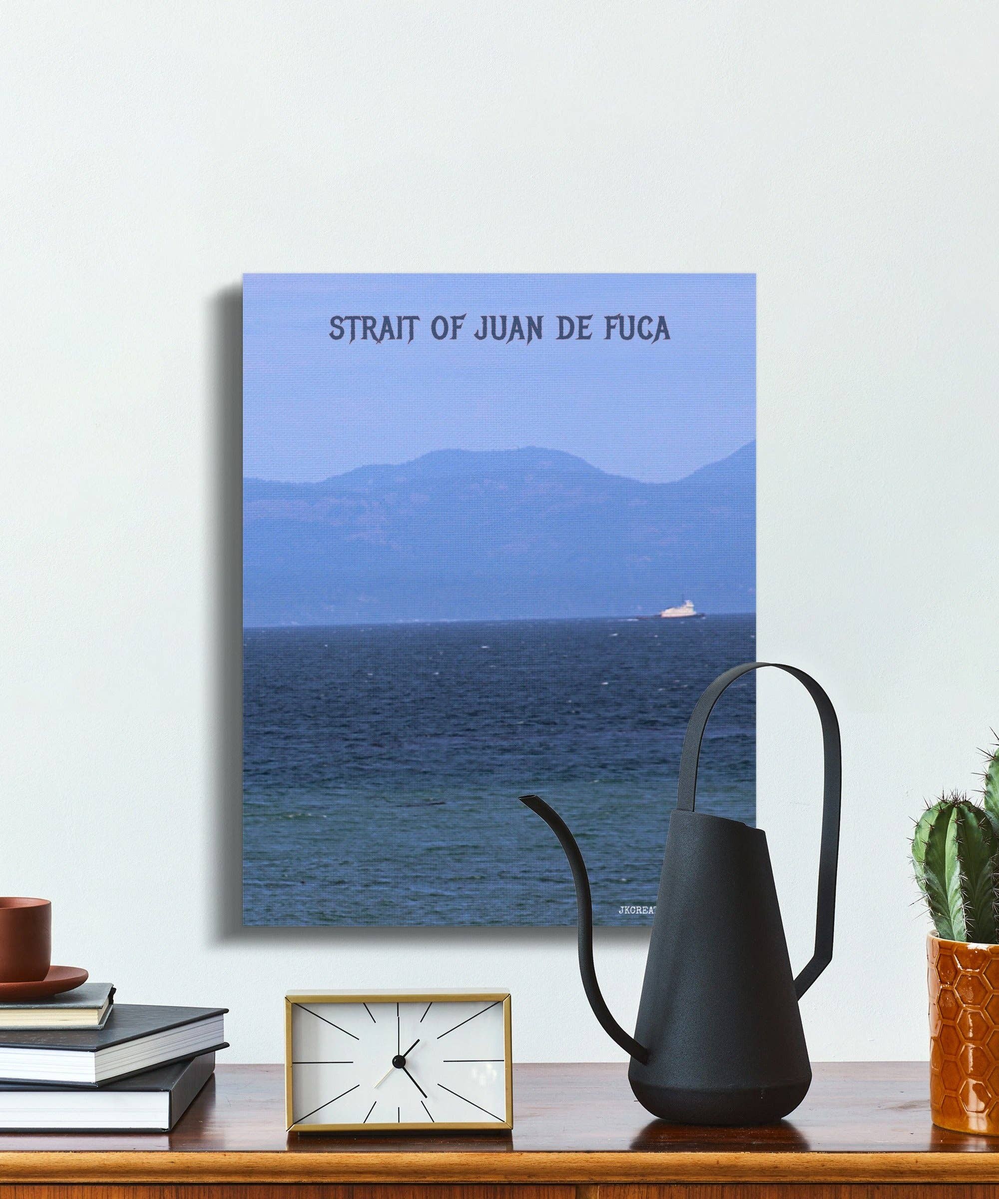 Strait of Juan de Fuca Canvas Wrap, Pacific Northwest Art, Coastal Decor, Ocean View Wall Art, Pacific Ocean Print, Washington State