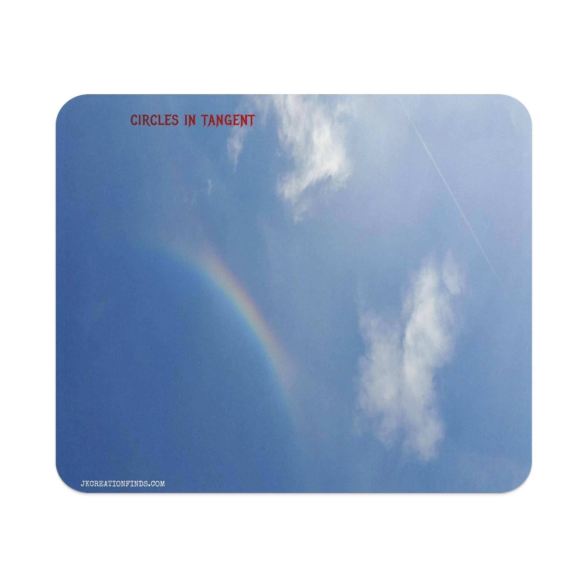 Sky Rainbow Clouds Rectangle Mouse Pad, Customizable Mousepad, Text Editable Mouse Pad, Perfect Gift Office Desk Decor