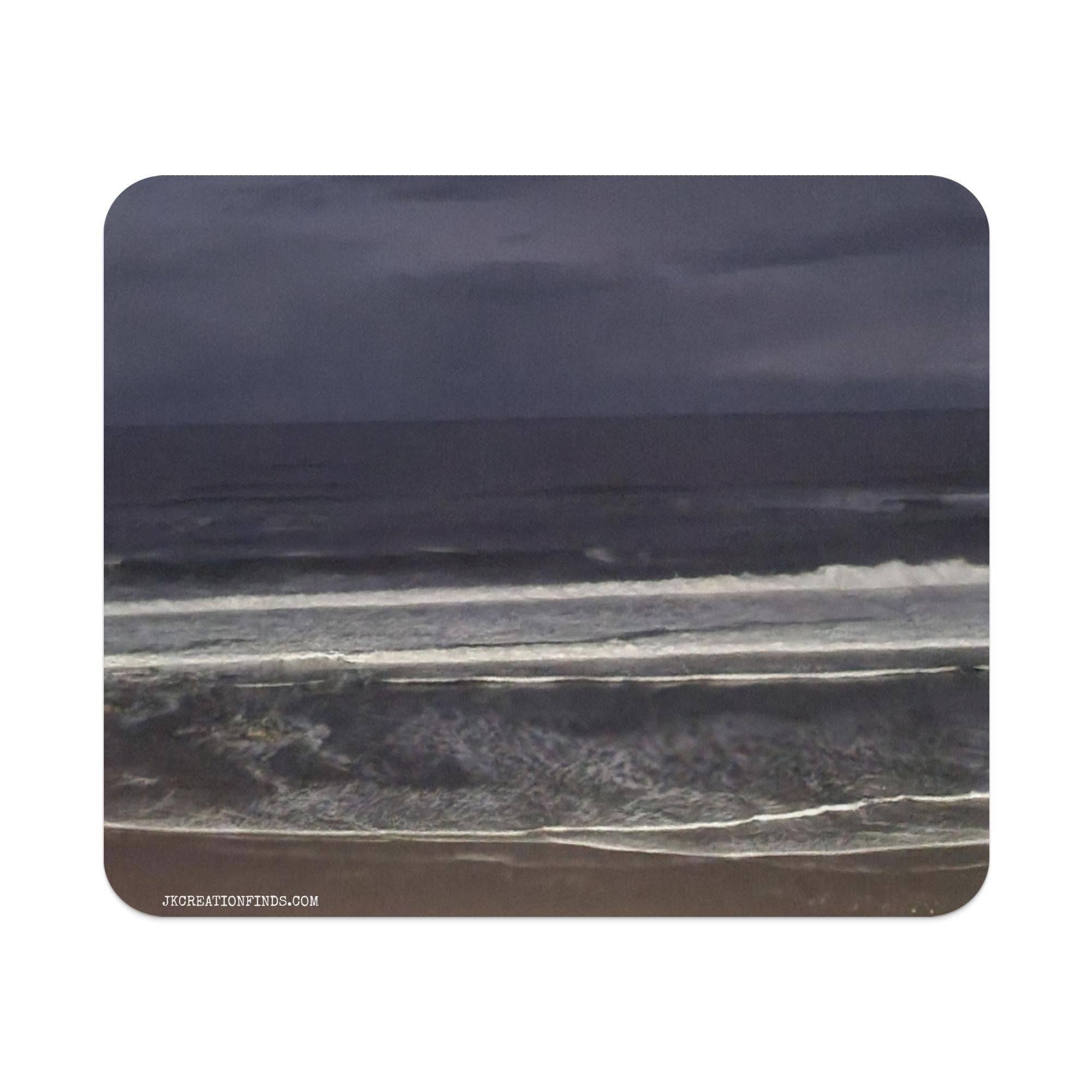 Serene Ocean Waves Rectangle Mouse Pad, Coastal Beach Sunset Mousepad, Ocean Lover Gift, Desk Accessory, Office Decor, Personalized Mouse
