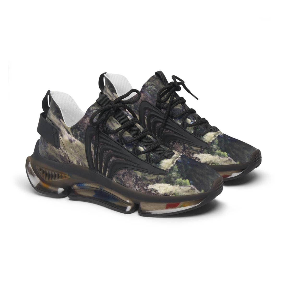 Tree Moss Womans Mesh Sneaker, Botanical Art Sneakers, Nature Inspired Shoe, Forest Lover Gift, Unique Design Sneakers, Stylish Walking Shoe