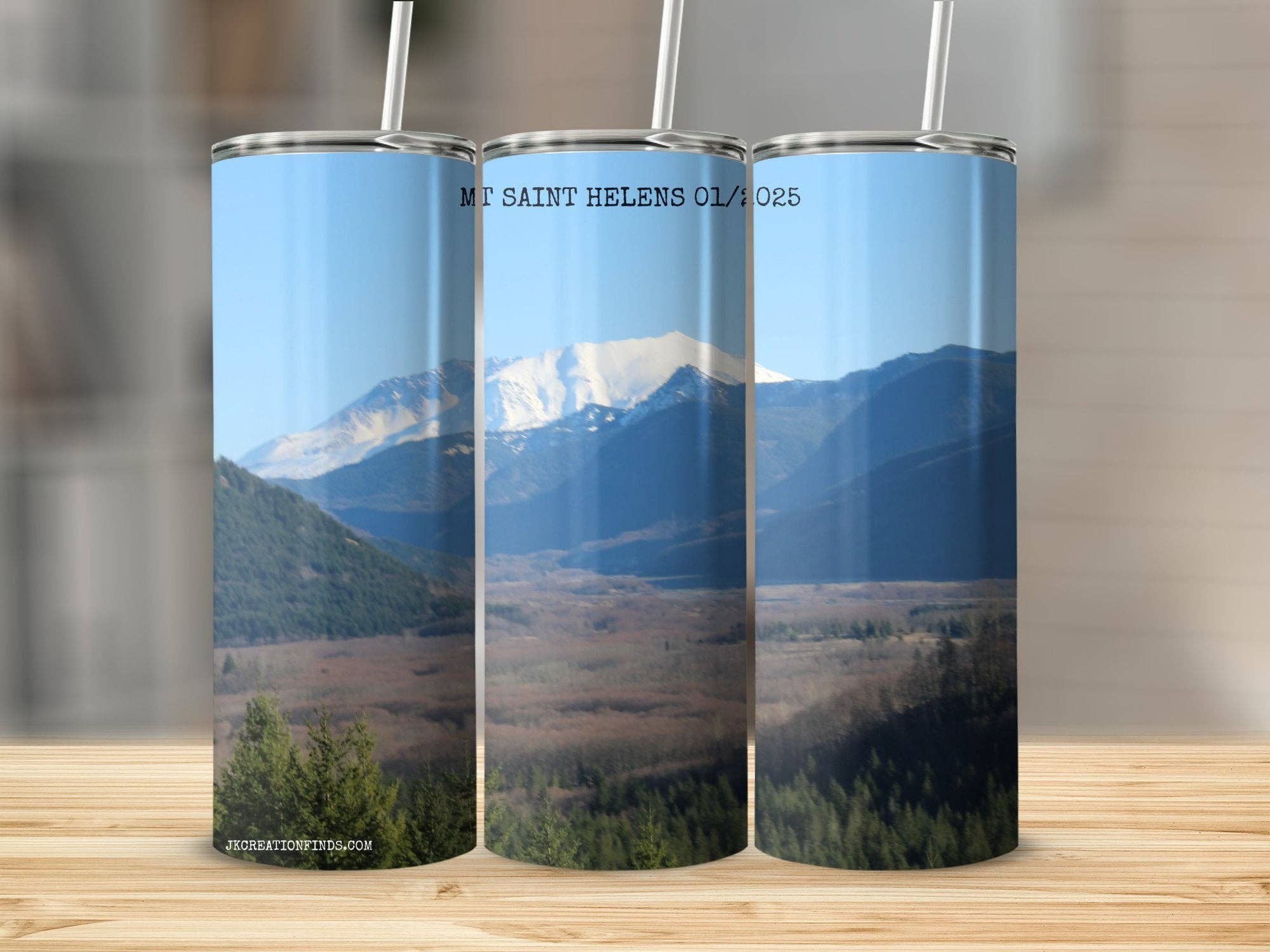 Scenic Mountain Tumbler, Mt Saint Helens Tumbler, Personalized Travel Mug, Nature Lover Gift, Insulated Coffee Cup, Outdoor Adventure